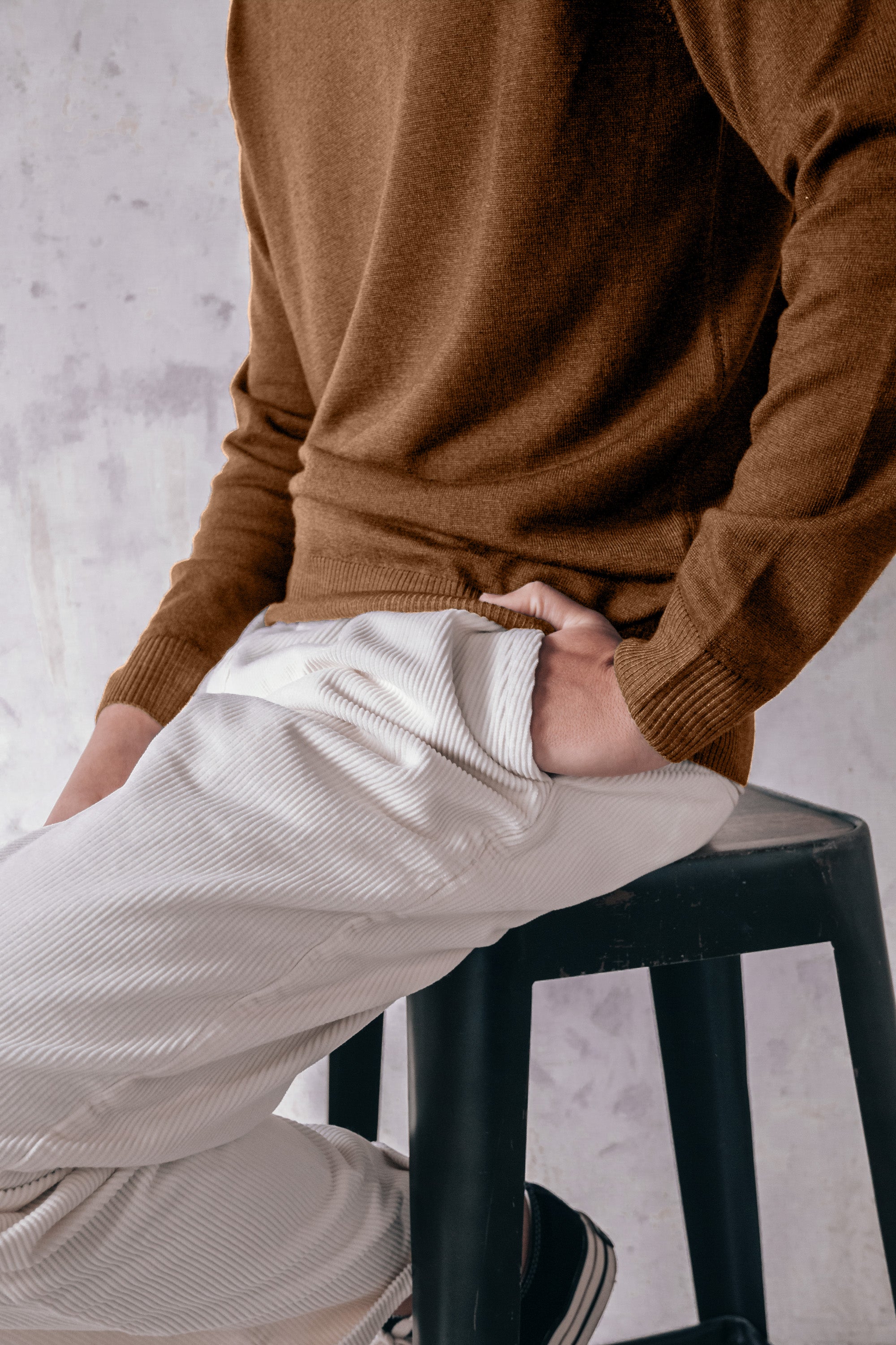 Haster - Extrafine Merino Wool Turtleneck Sweater - Wood