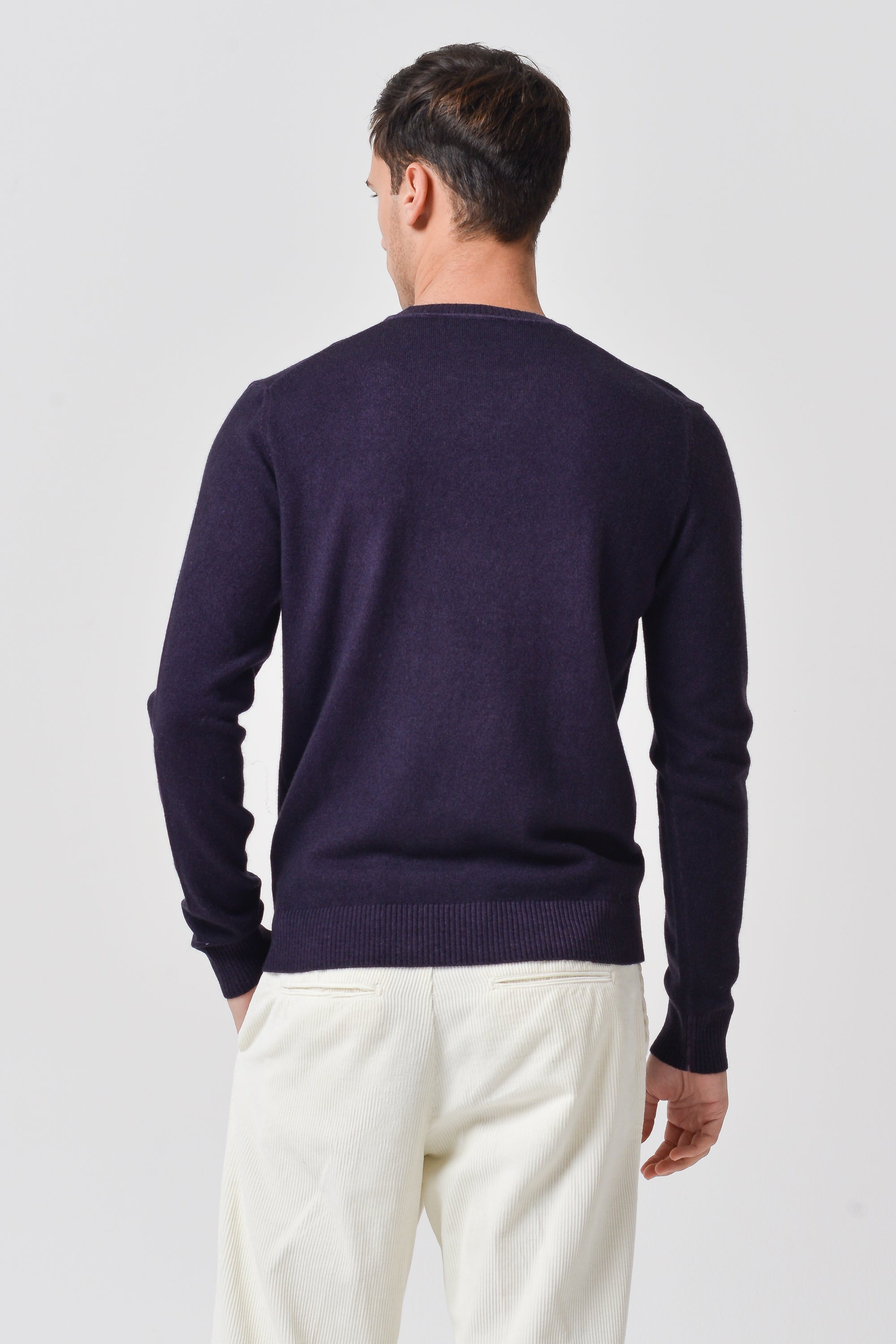 Vick Cashmere V-Neck - Mirtillo