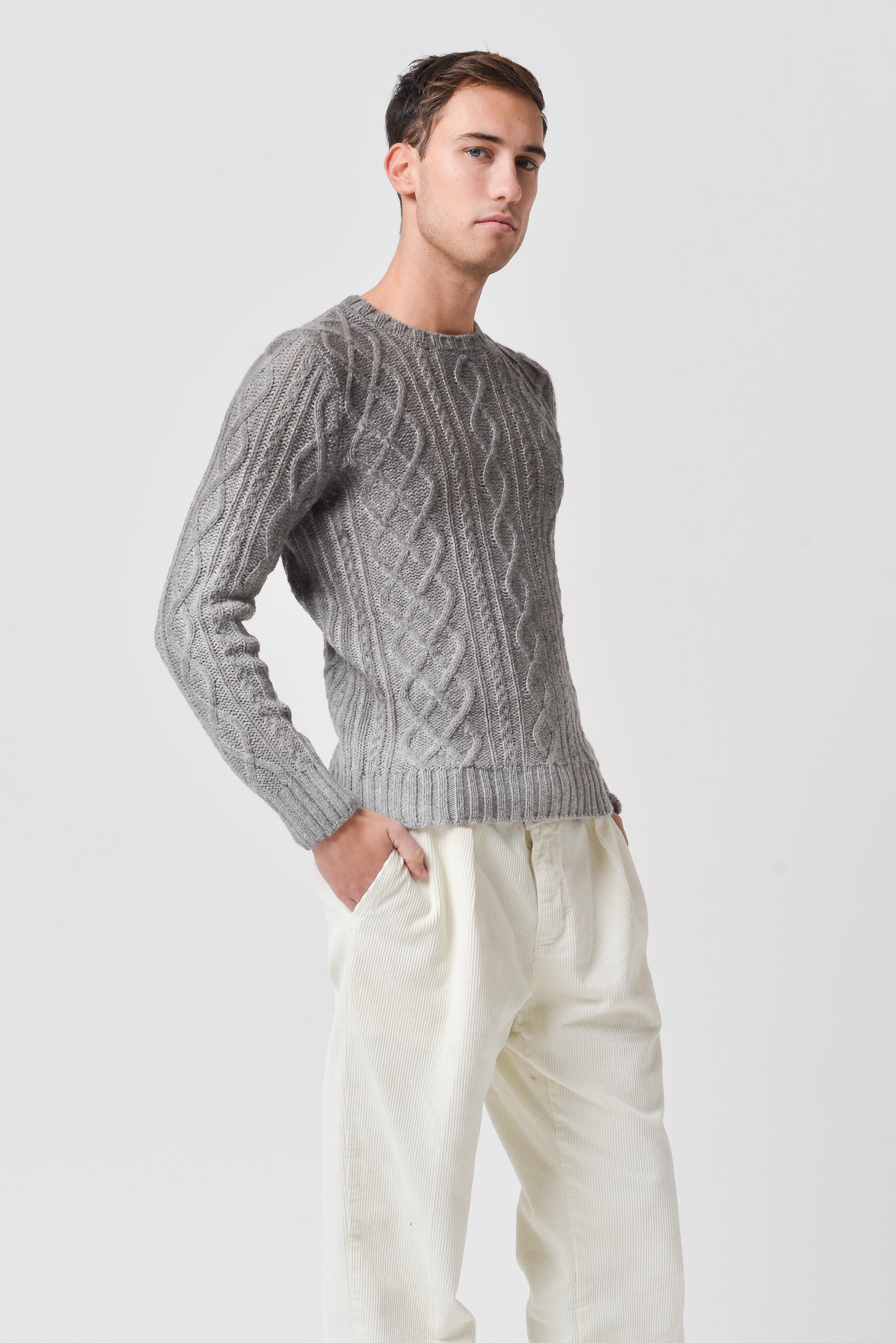Aran Knit Crewneck - Castoro
