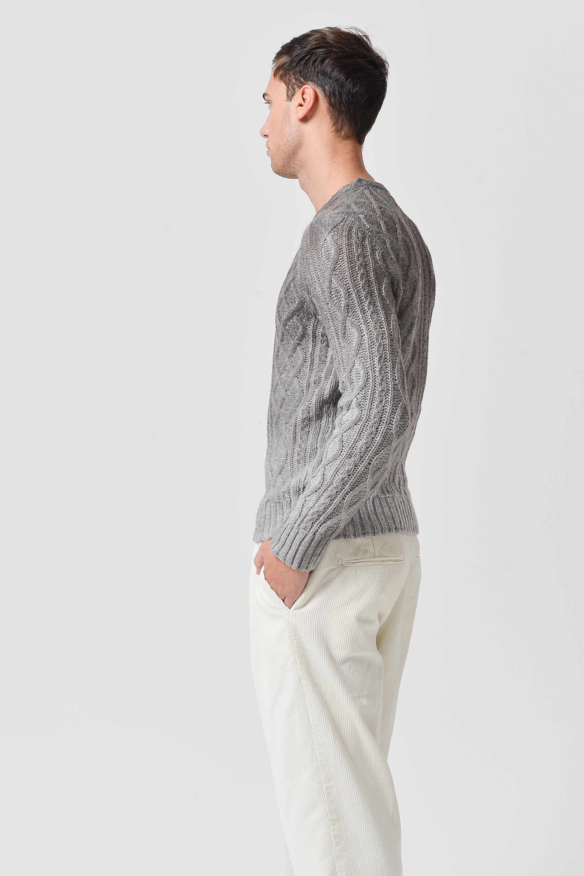 Aran Knit Crewneck - Castoro