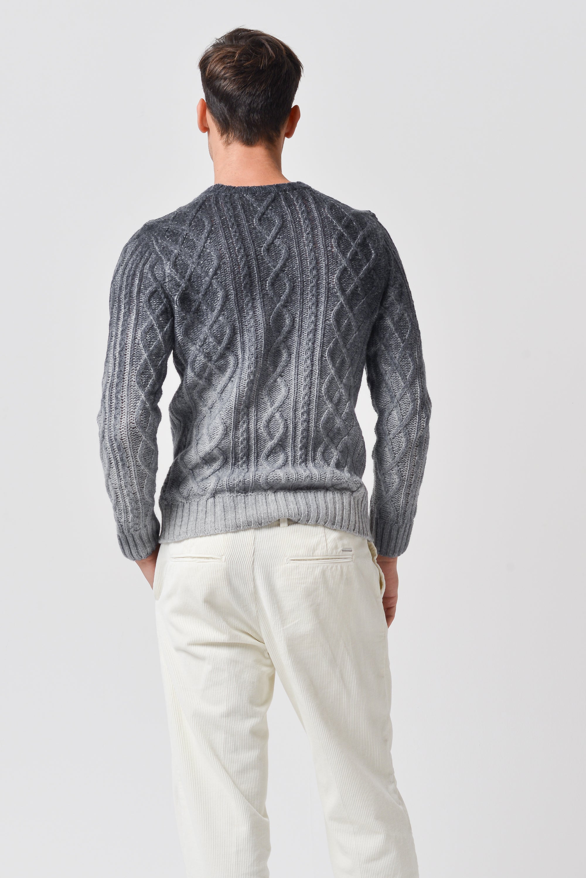 Aran Knit Crewneck - Ardesia