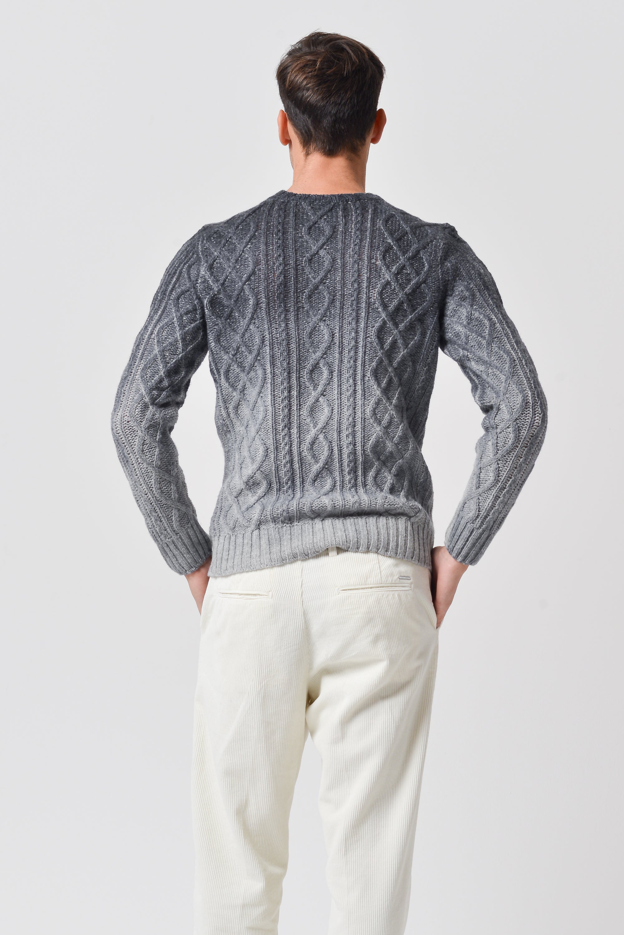 Aran Knit Crewneck - Ardesia
