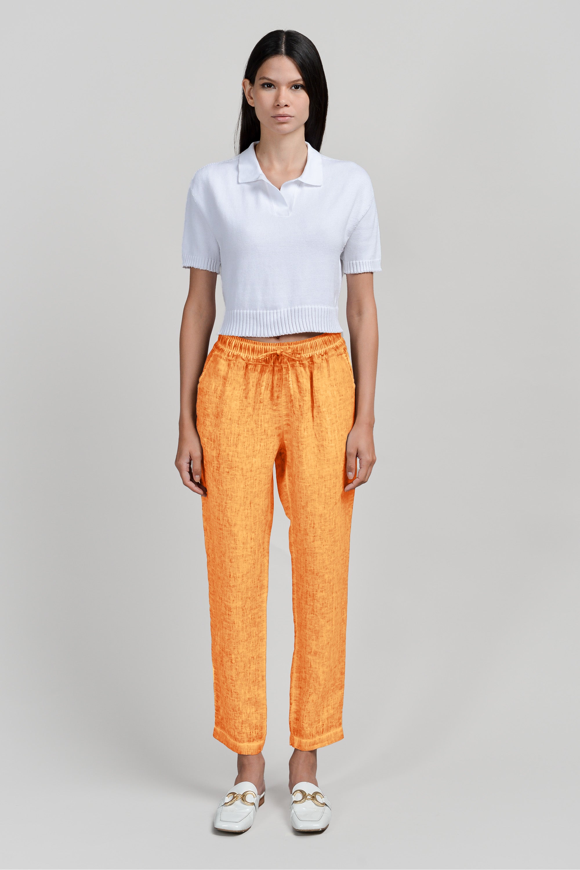 Linen Slacks - Apricot