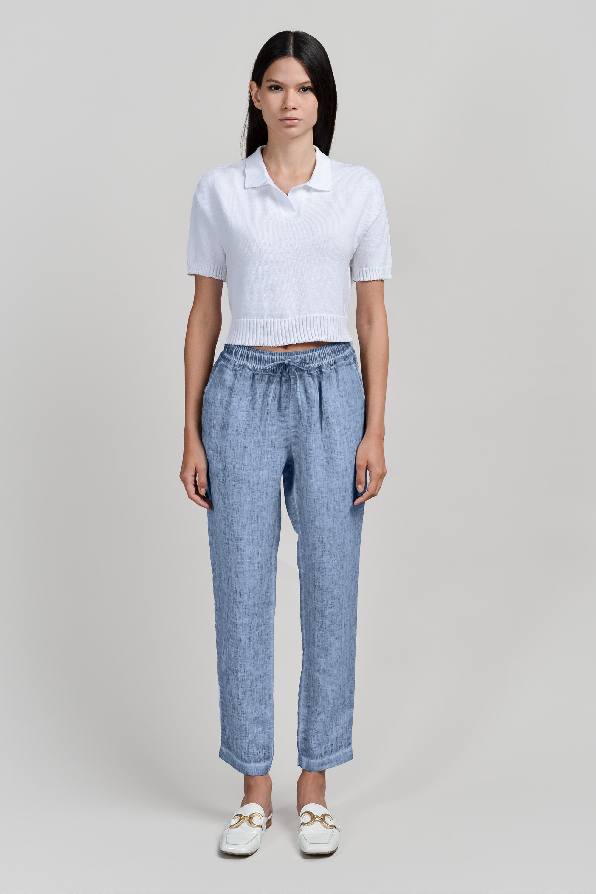 Linen Slacks - Polar