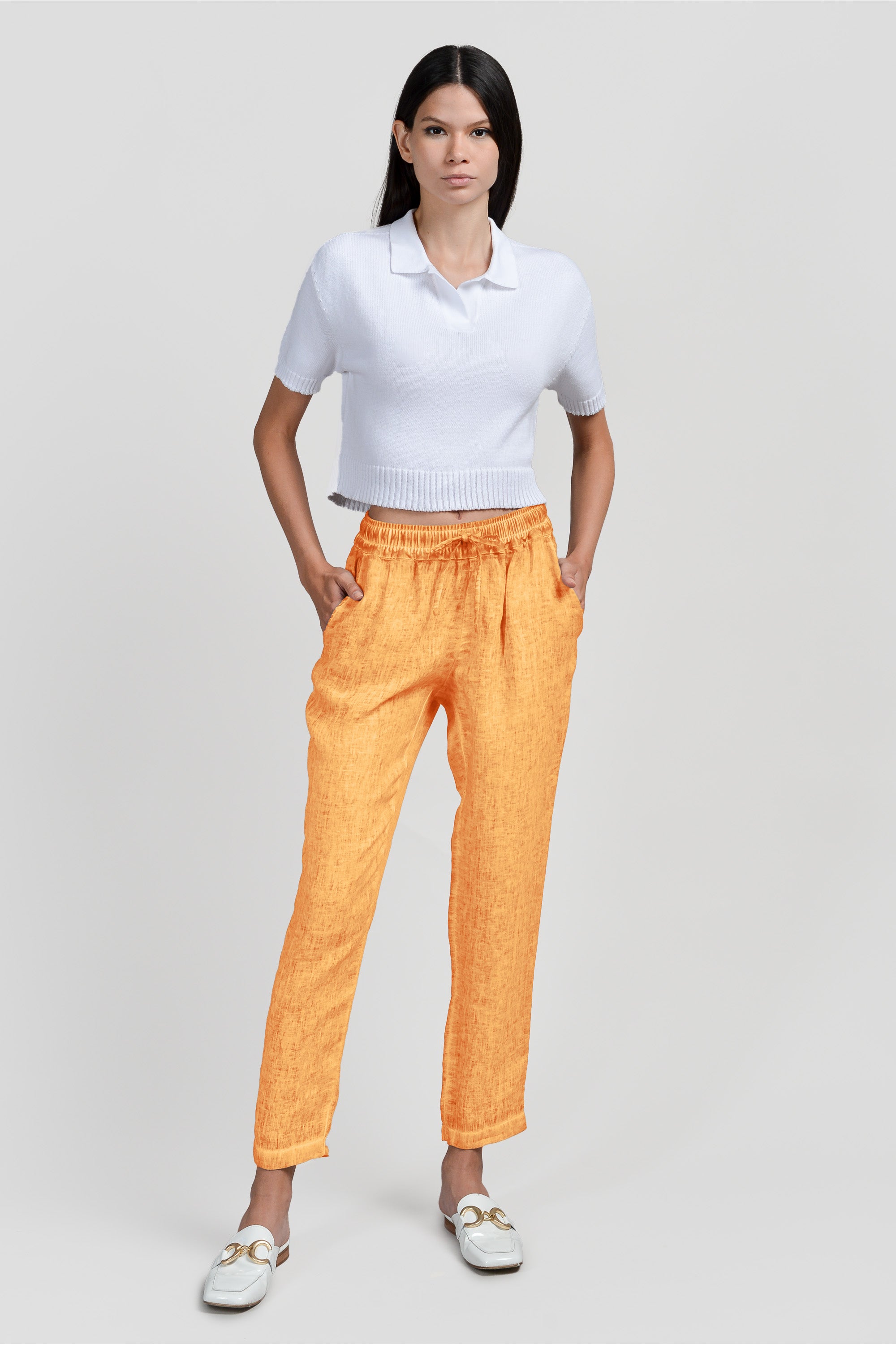 Linen Slacks - Apricot