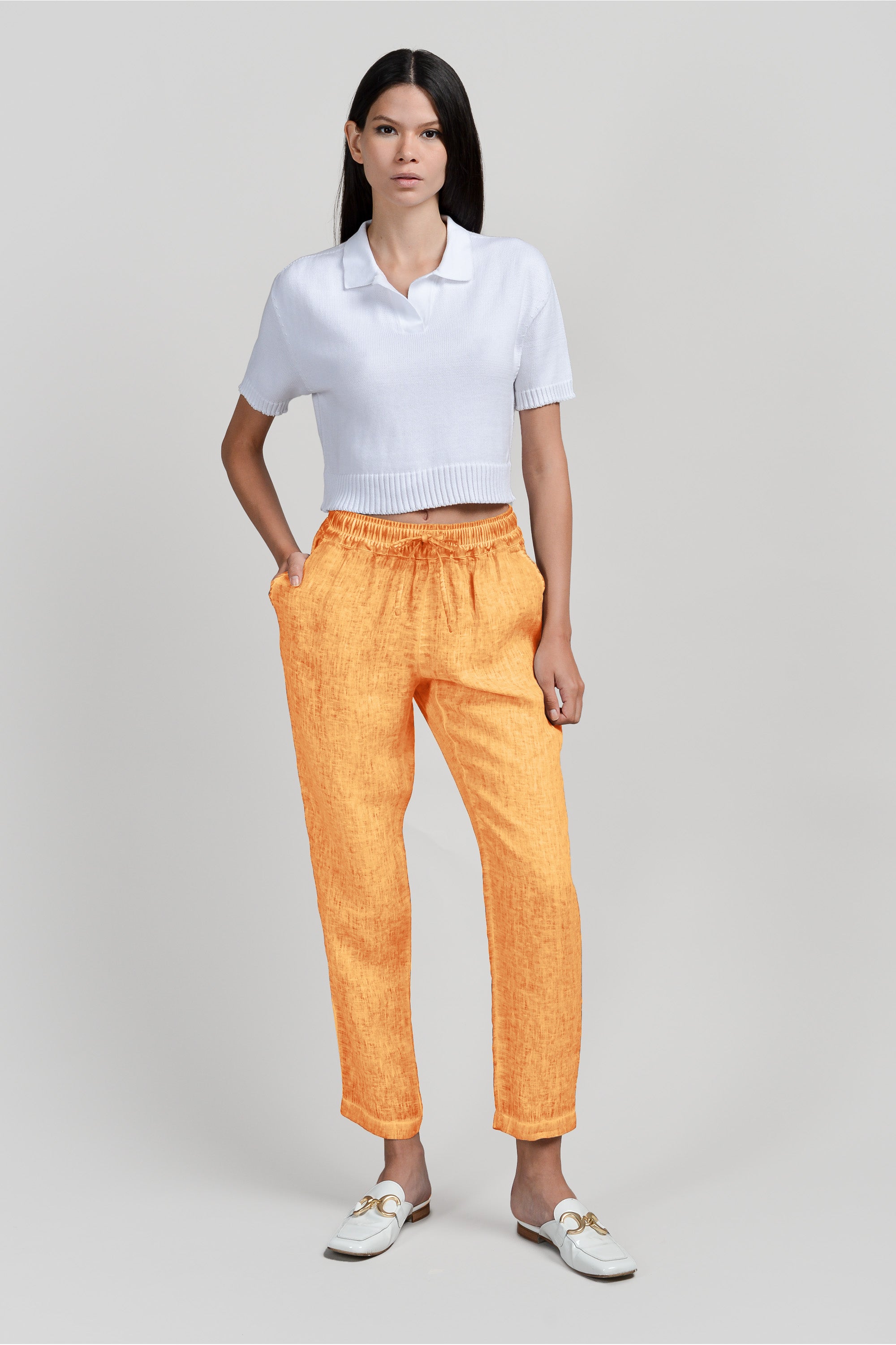 Linen Slacks - Apricot