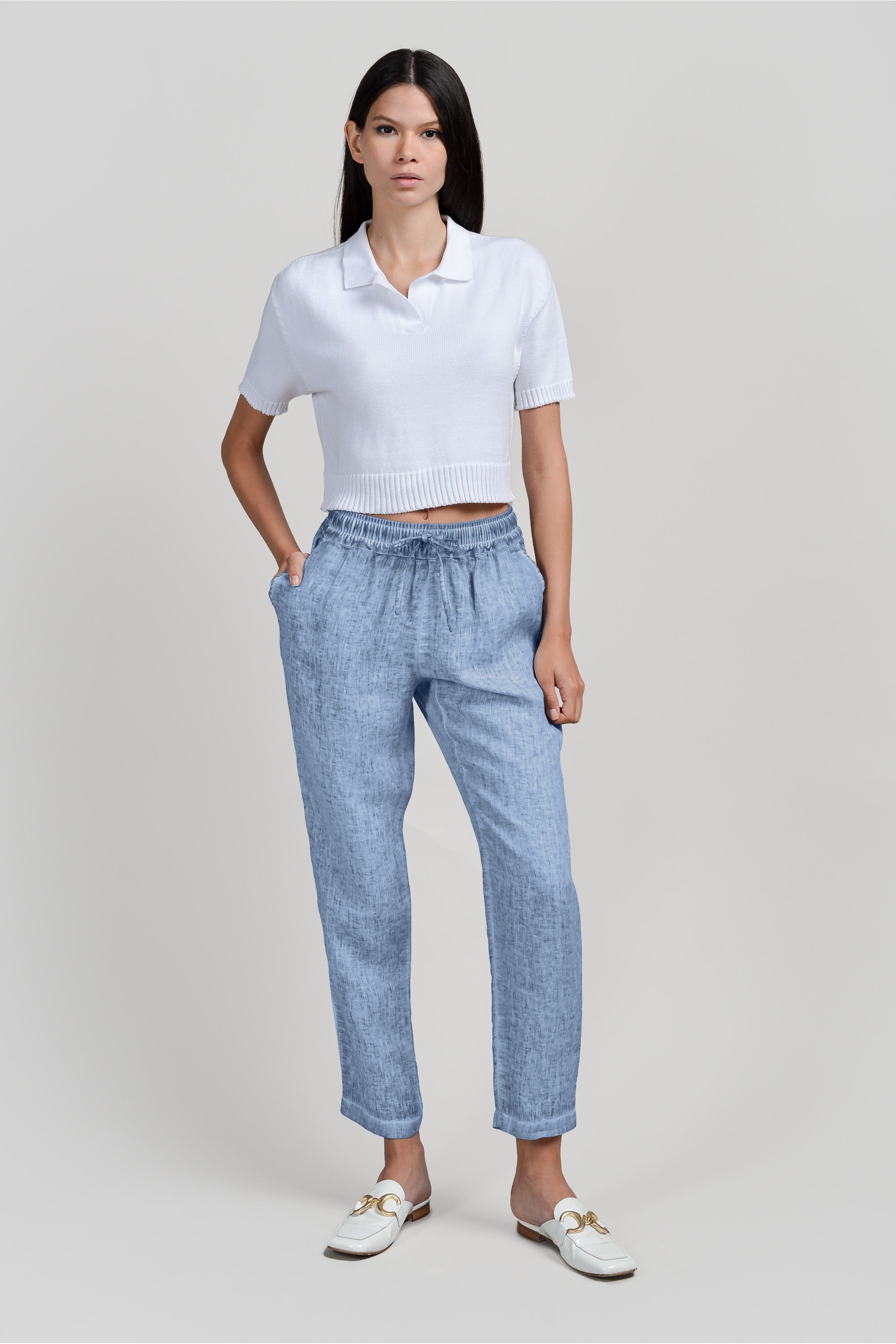 Linen Slacks - Polar