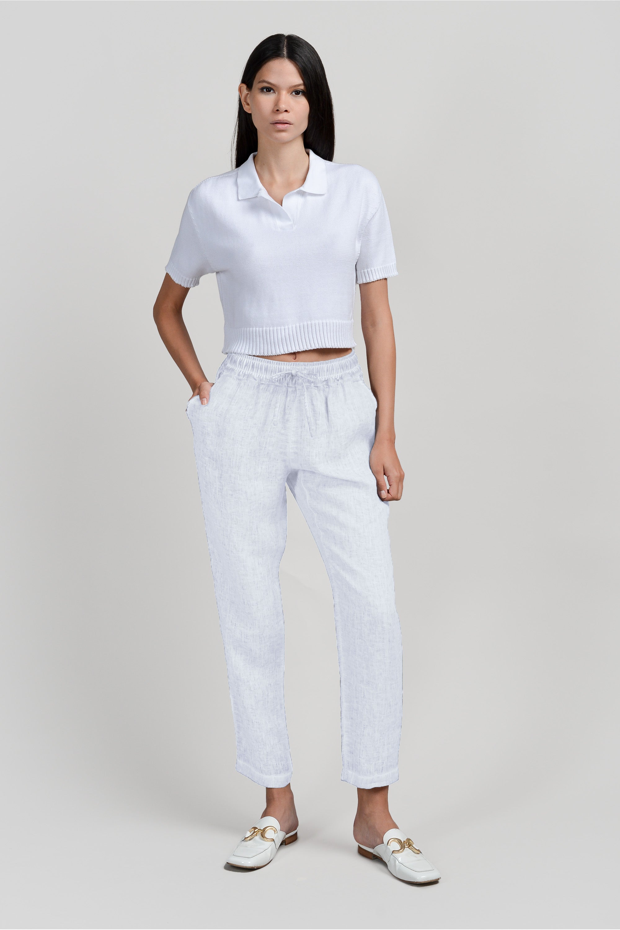 Linen Slacks - White