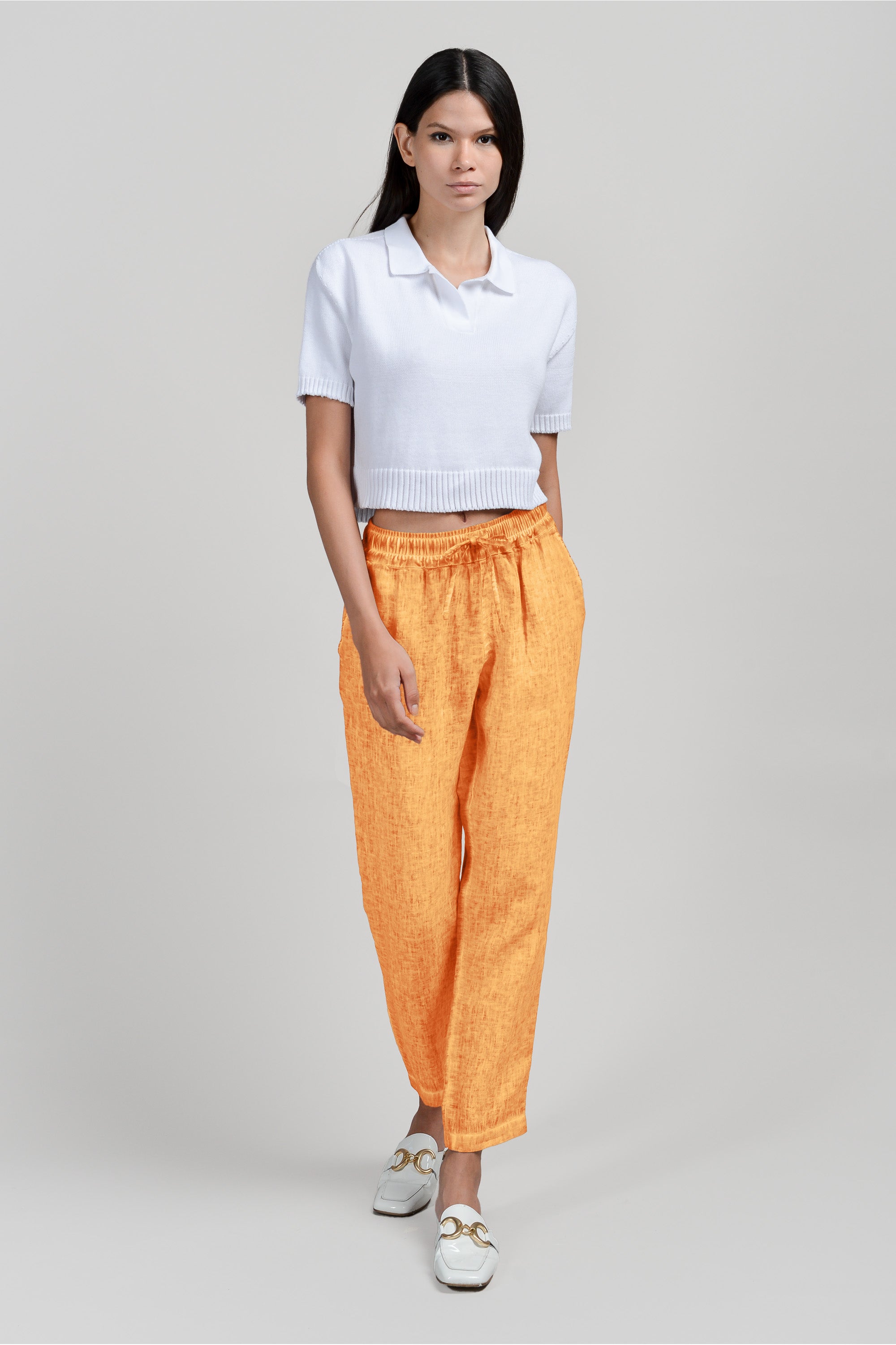 Linen Slacks - Apricot