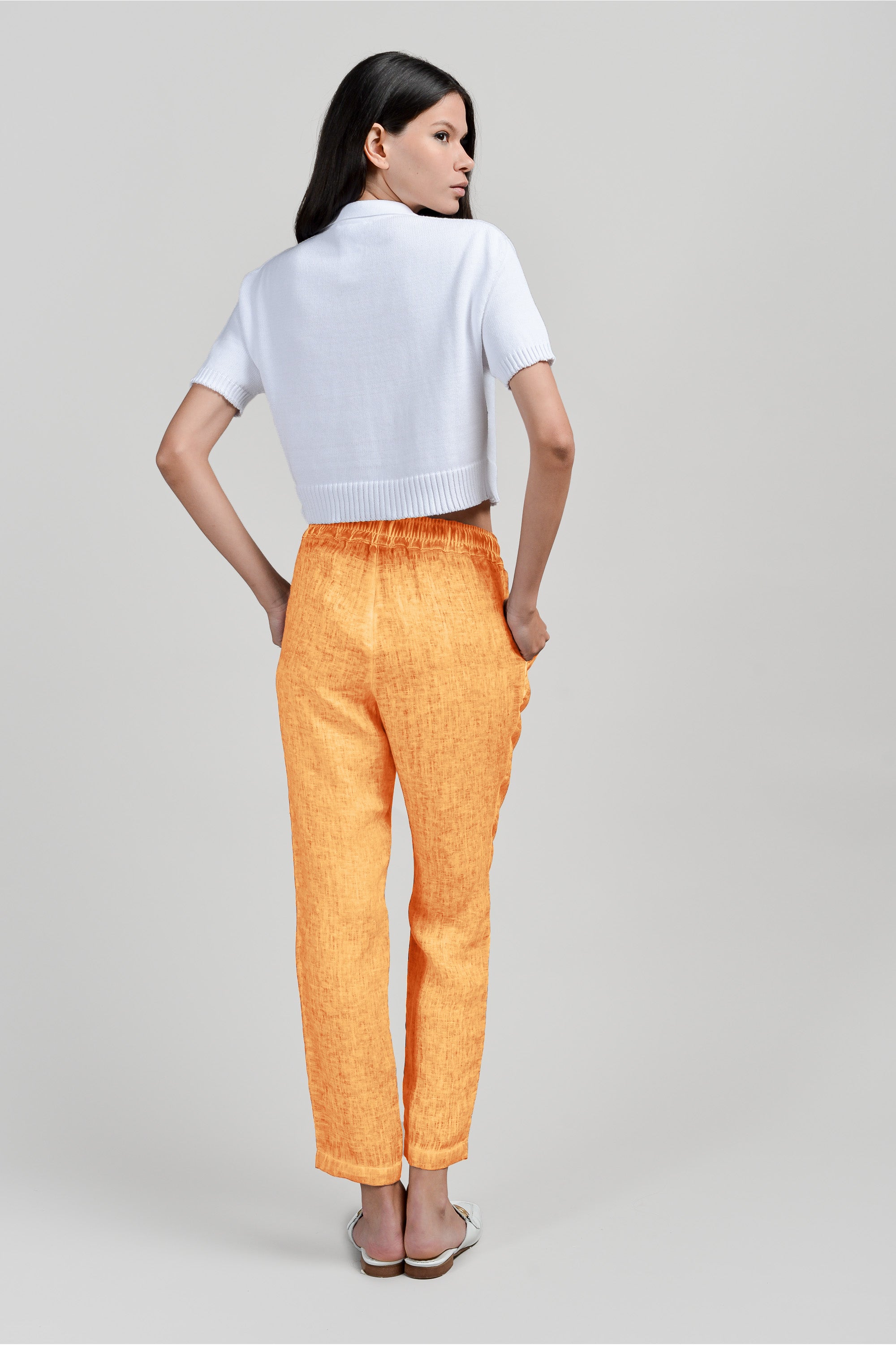 Linen Slacks - Apricot