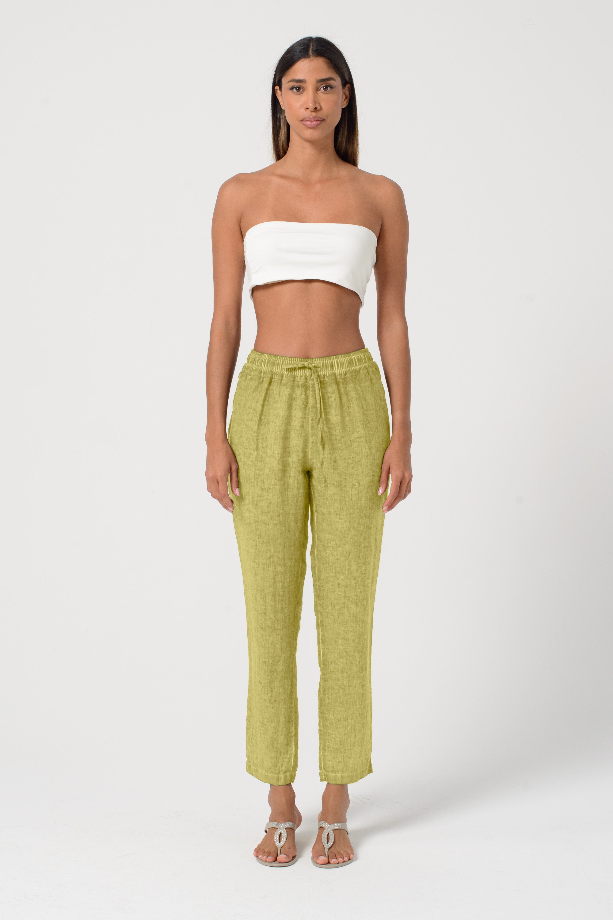 Linen Slacks - Pistacchio
