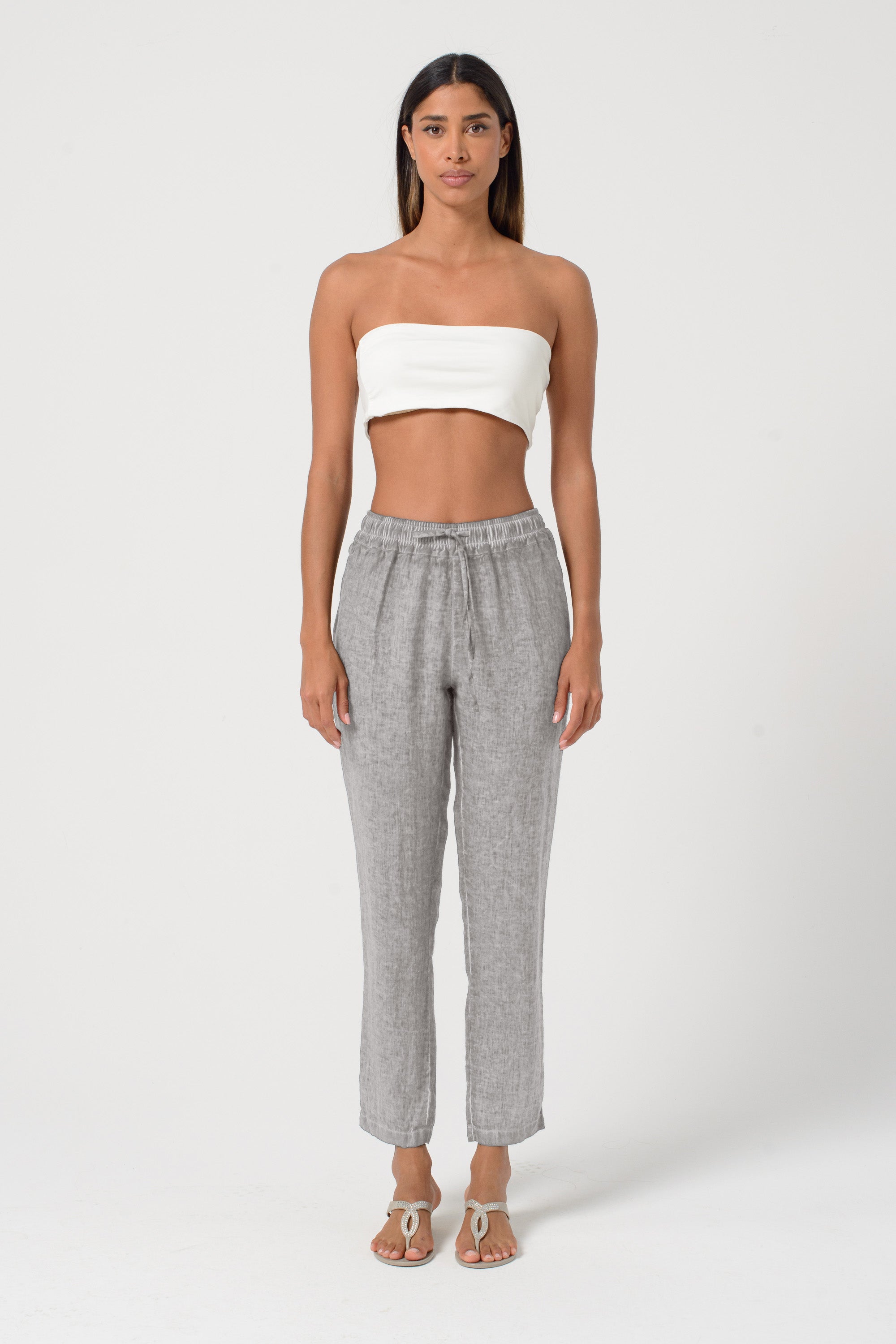 Linen Slacks - Steel