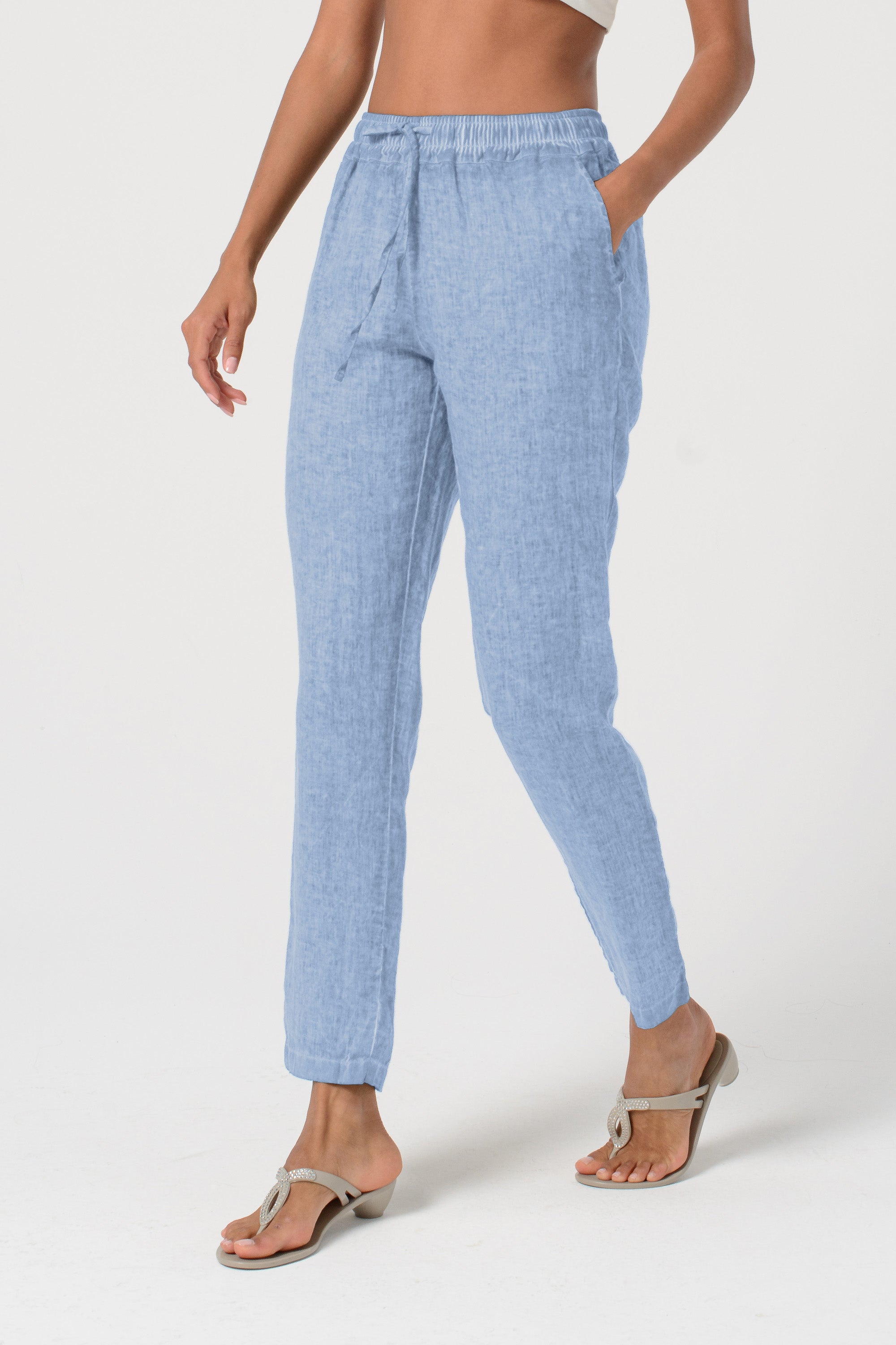 Linen Slacks - Polar