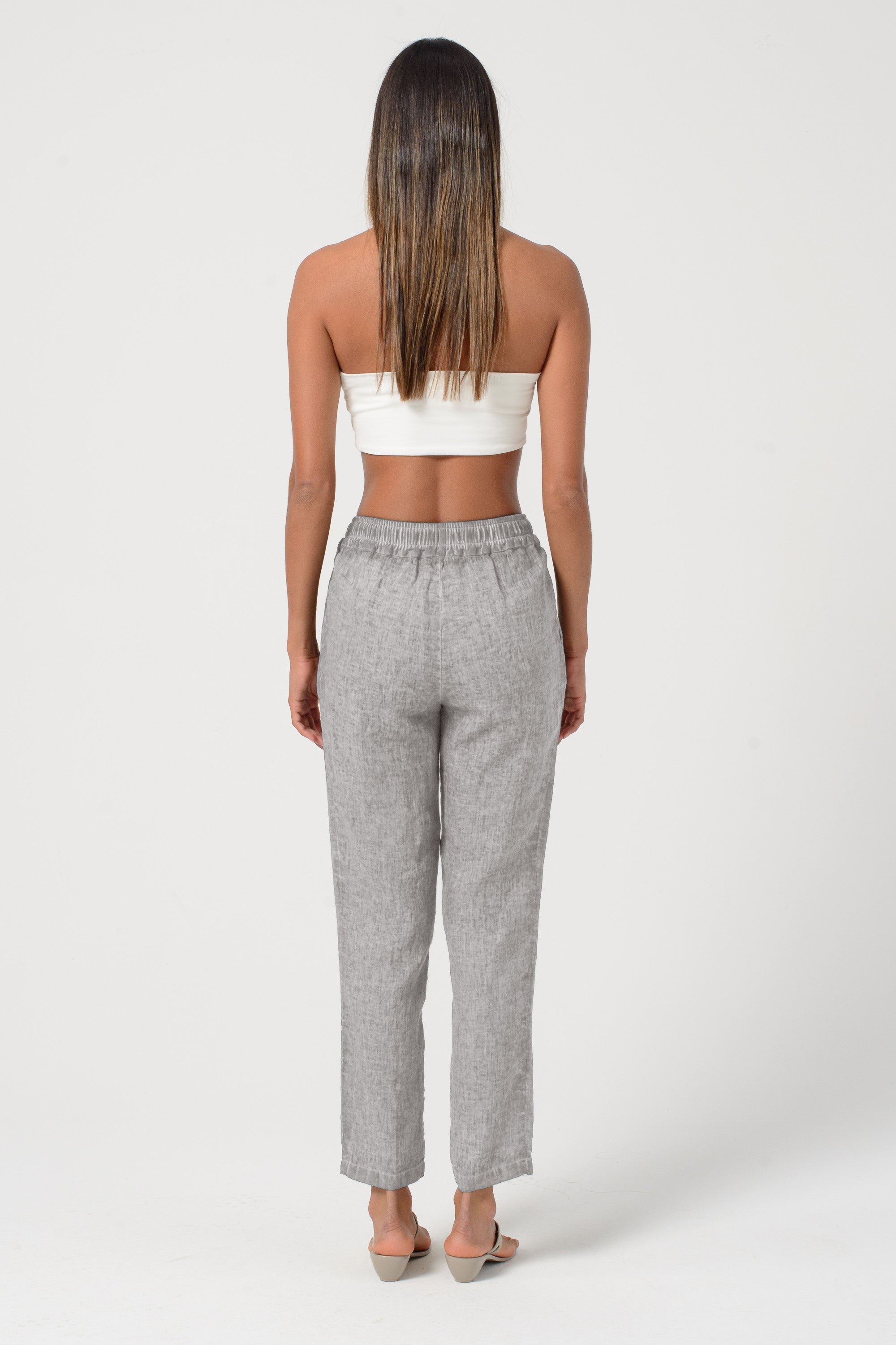 Linen Slacks - Steel
