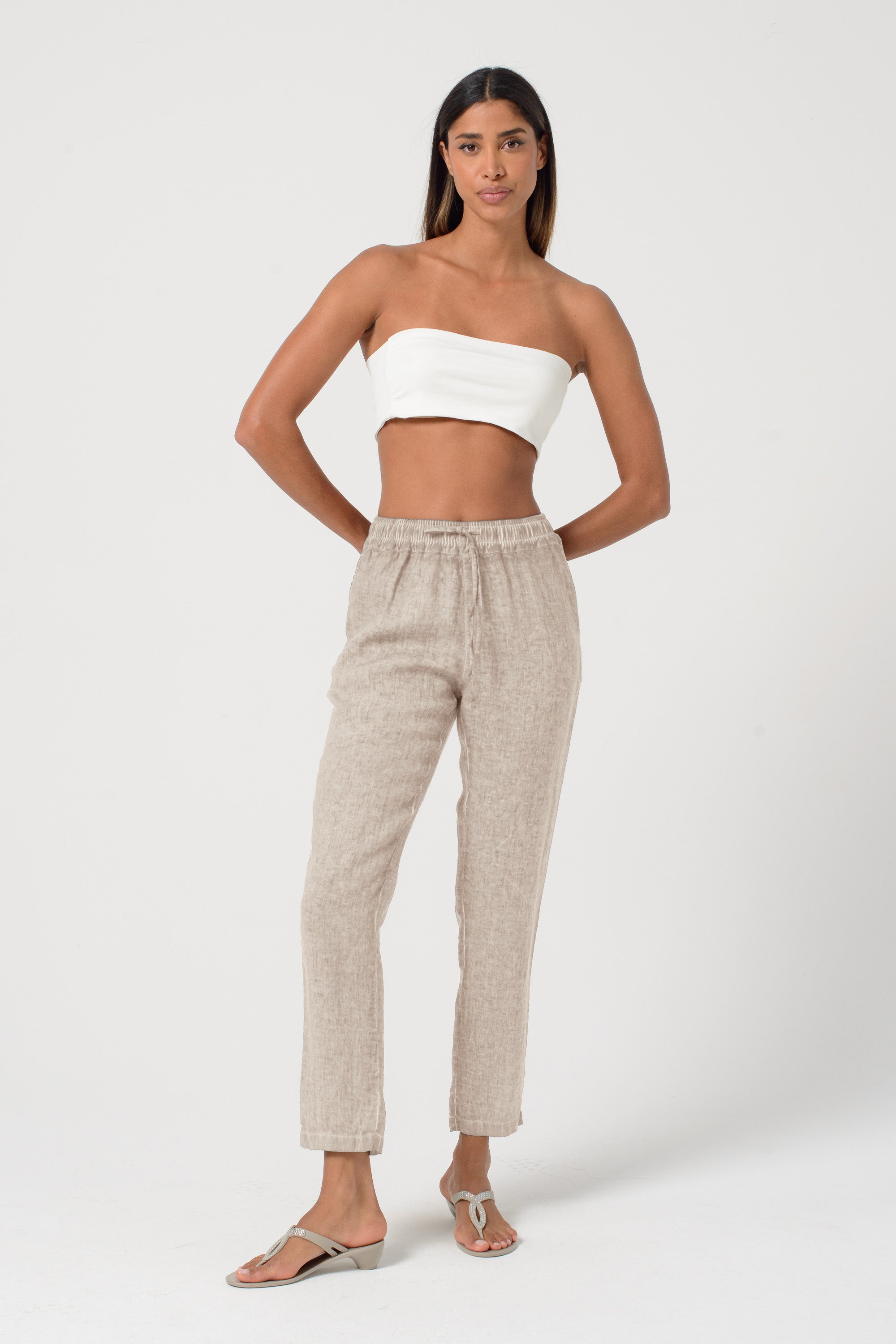 Linen Slacks - Harbor