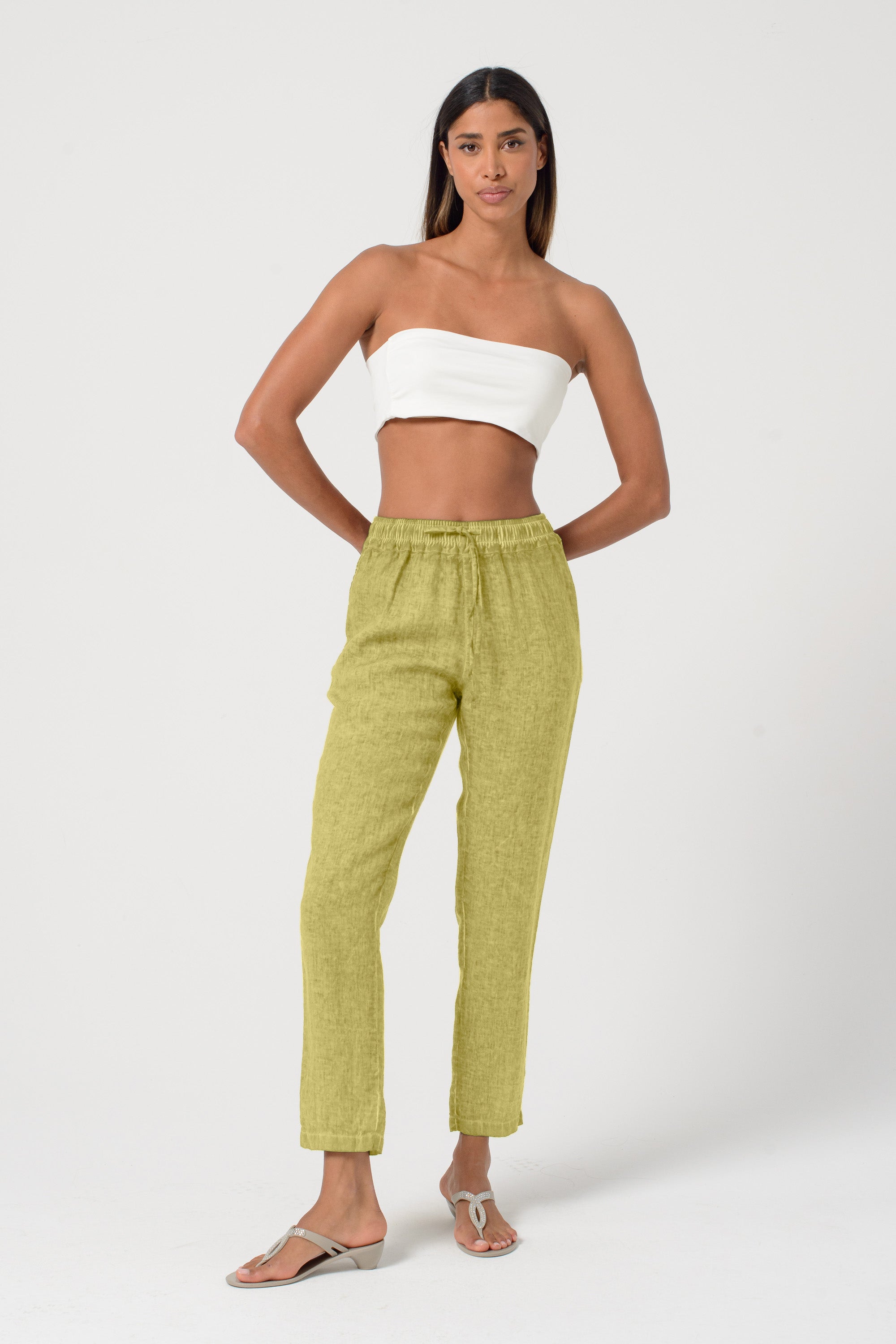 Linen Slacks - Pistacchio