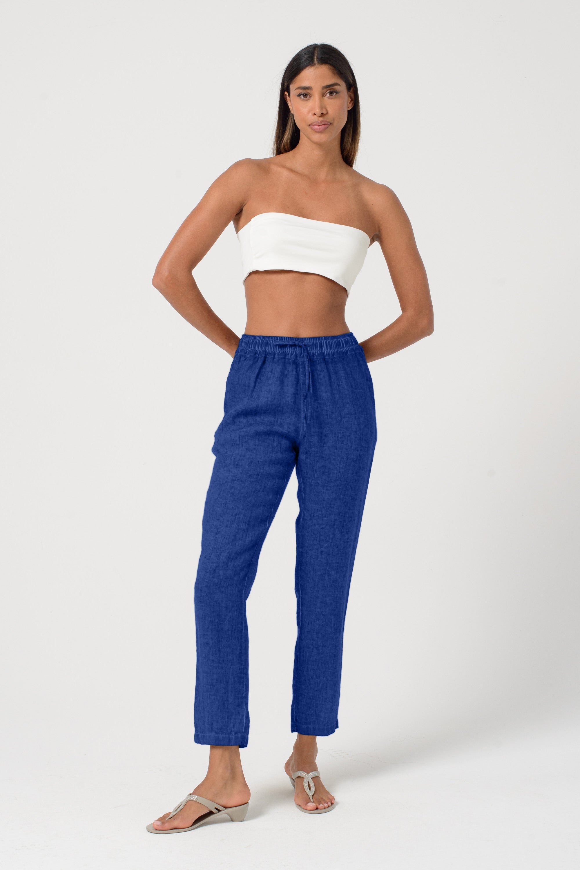 Linen Slacks - Royal