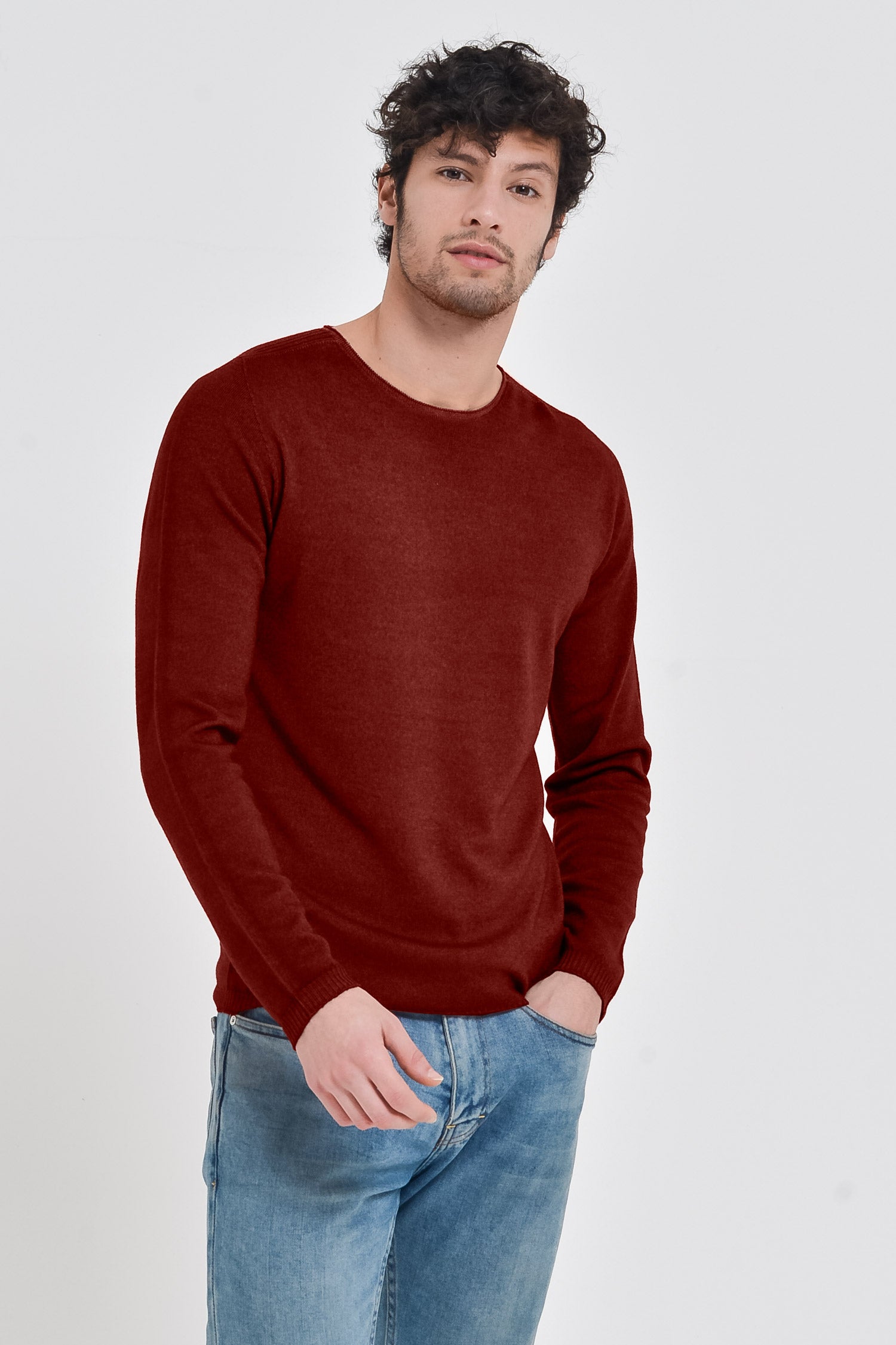 Bower Ribbed Shoulder Sweater - Redwood