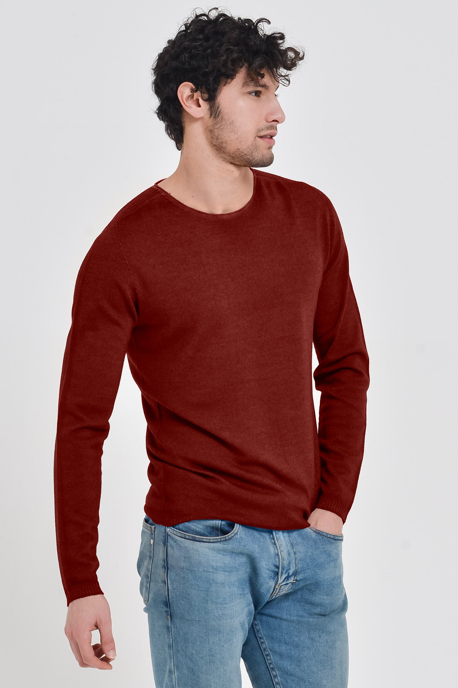 Bower Ribbed Shoulder Sweater - Redwood
