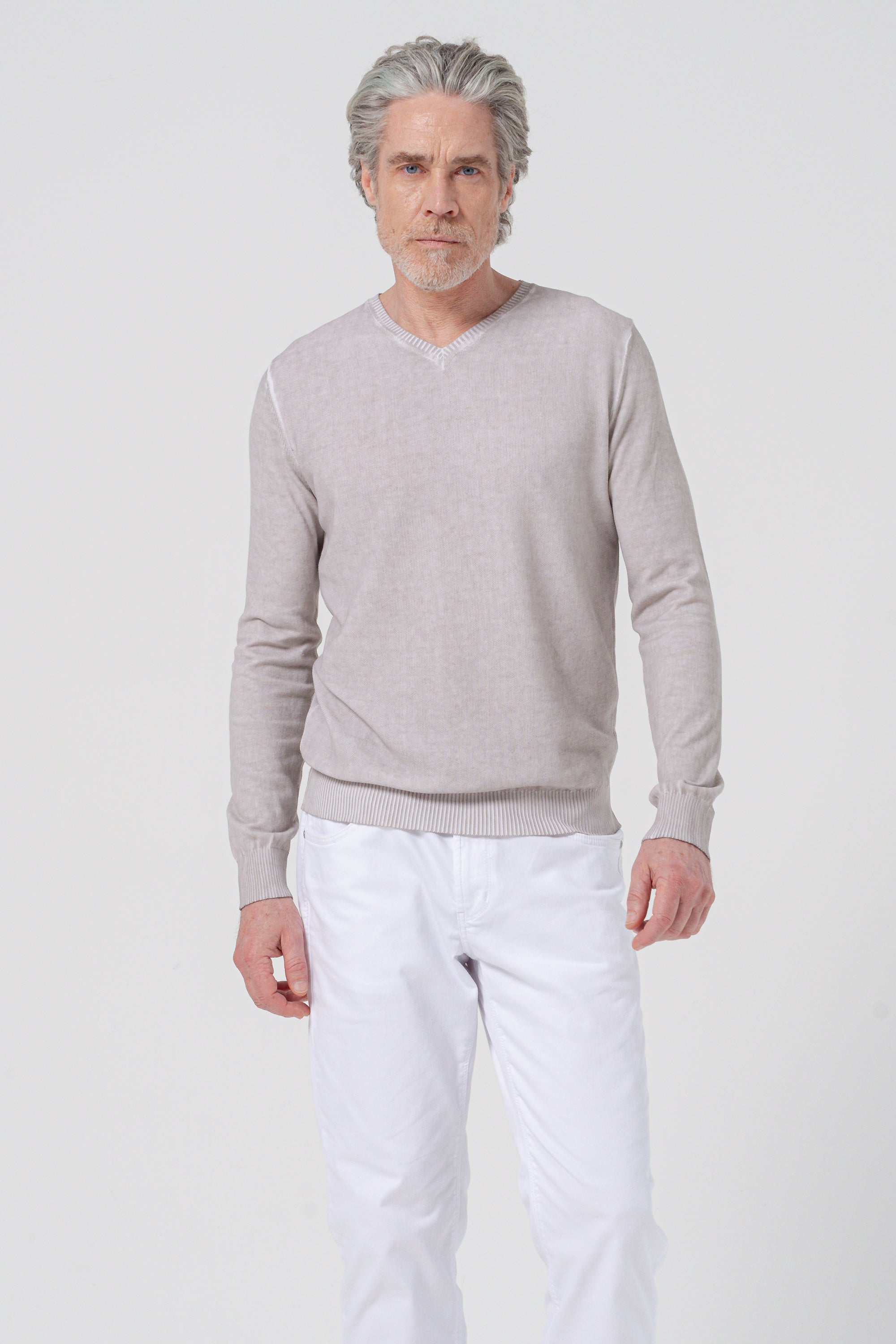 Micro Waffle V-Neck Knit - Canapa