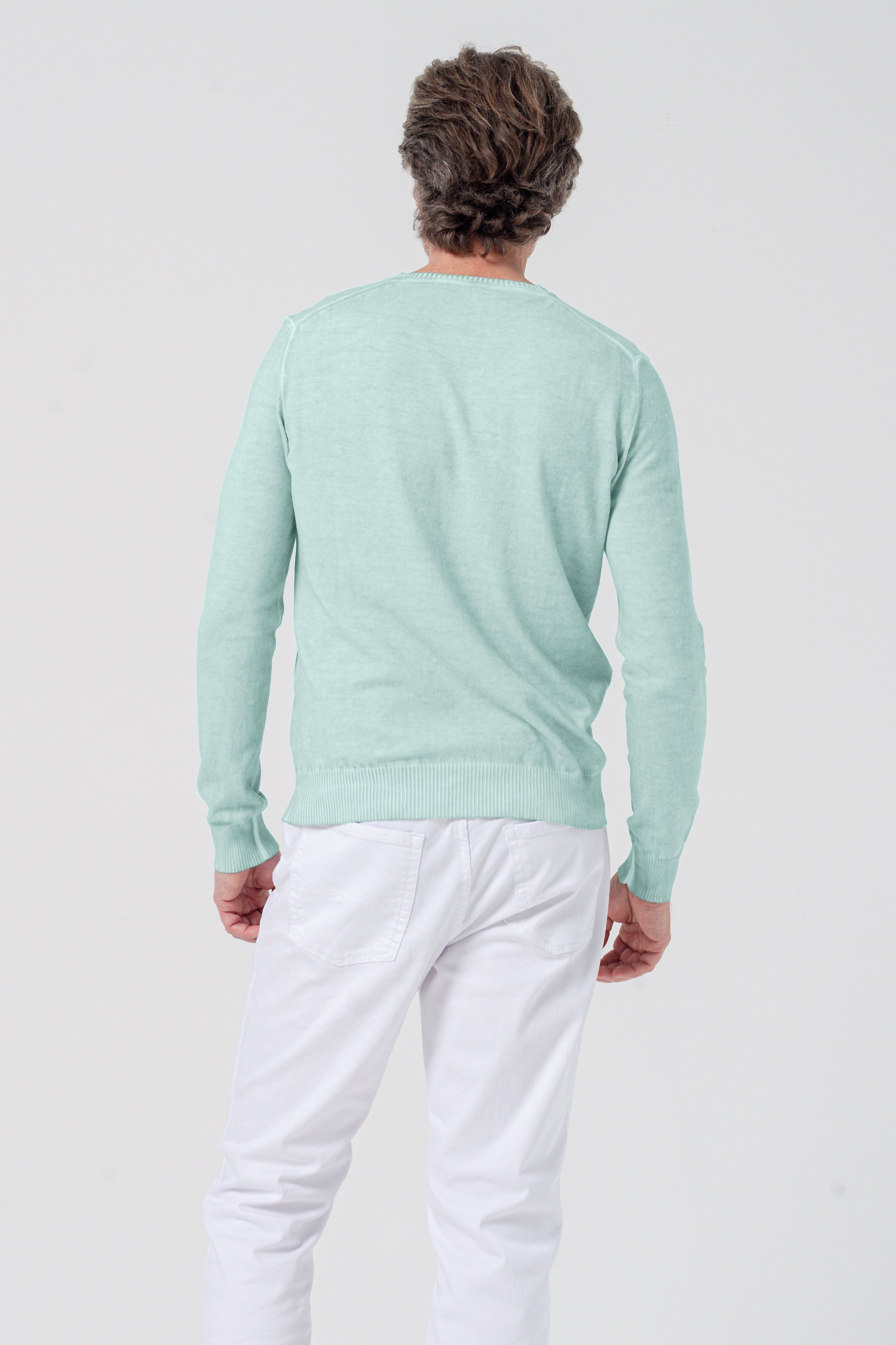 Micro Waffle V-Neck Knit - Tahiti
