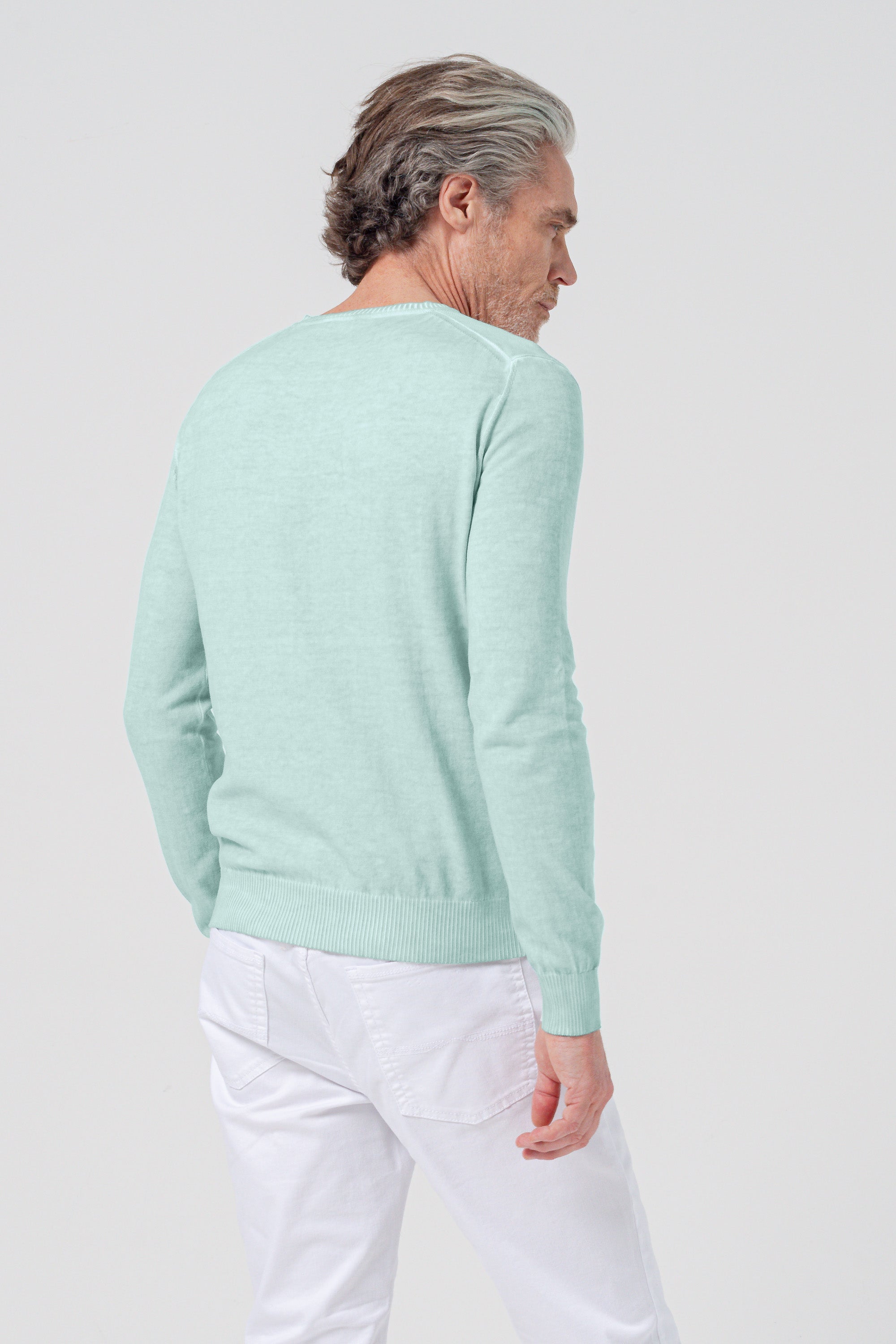 Micro Waffle V-Neck Knit - Tahiti