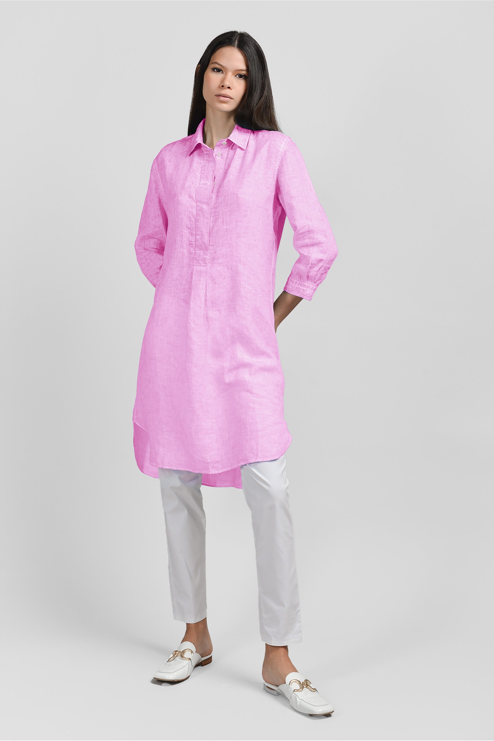 Midi Shirtdress Linen - Candy