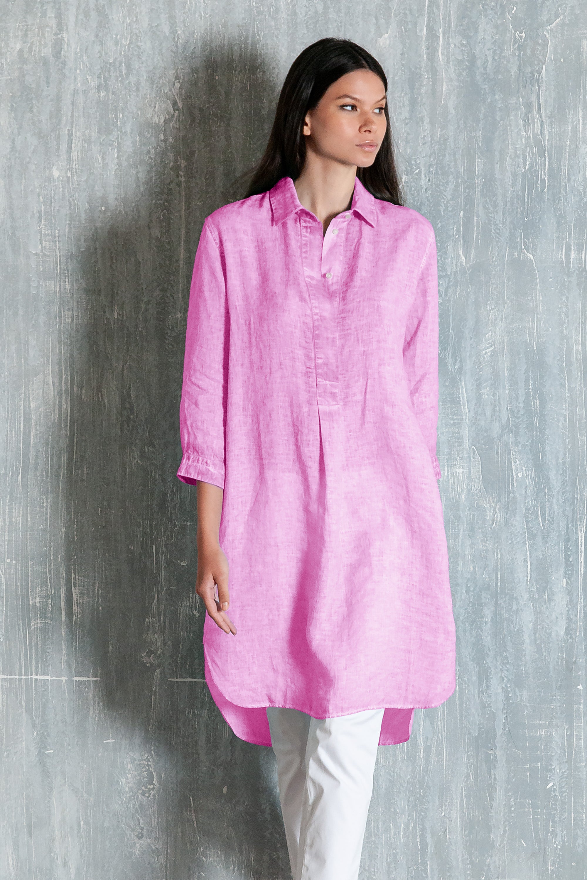 Midi Shirtdress Linen - Candy