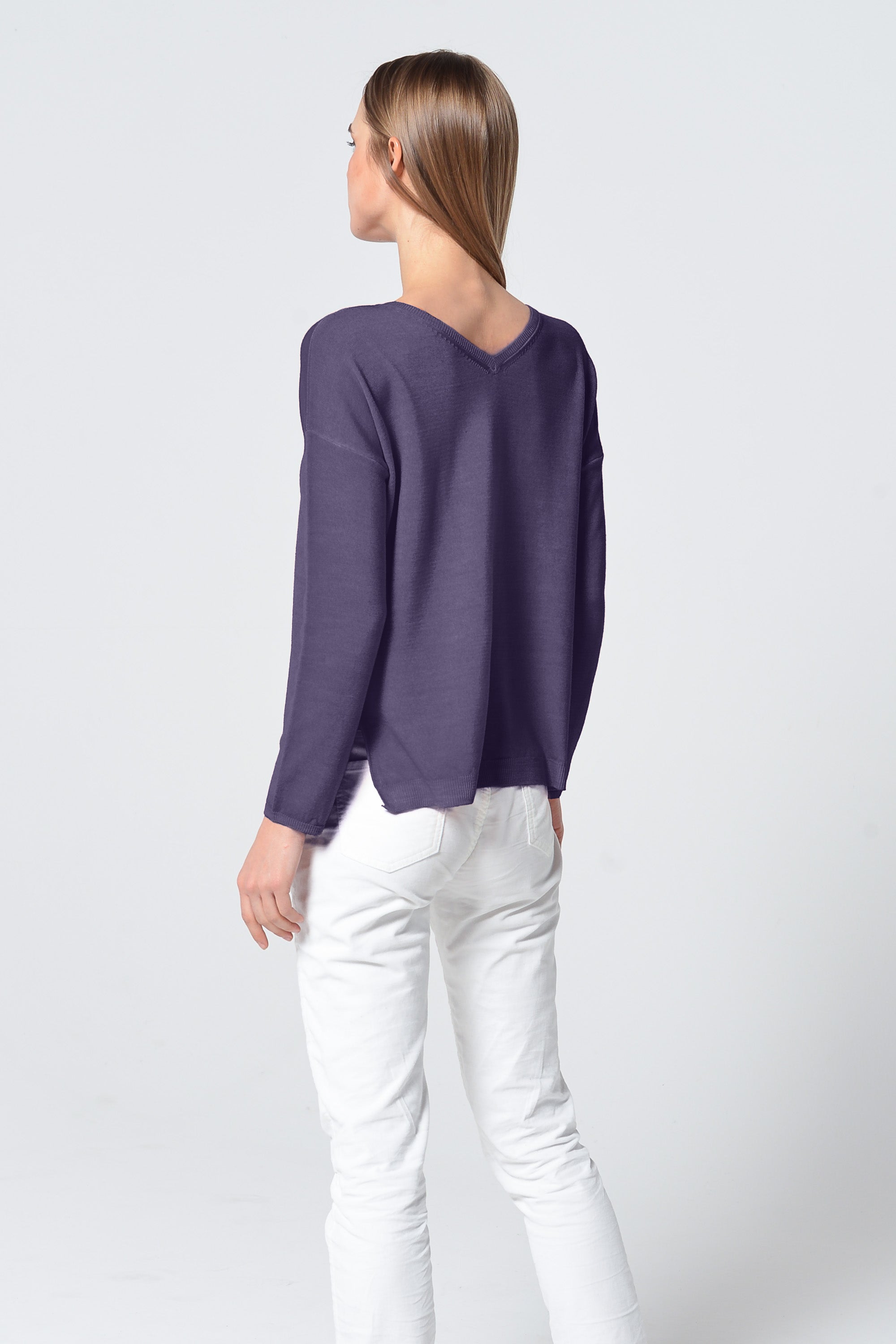 Echt Double V-Neck Sweater - Dusk