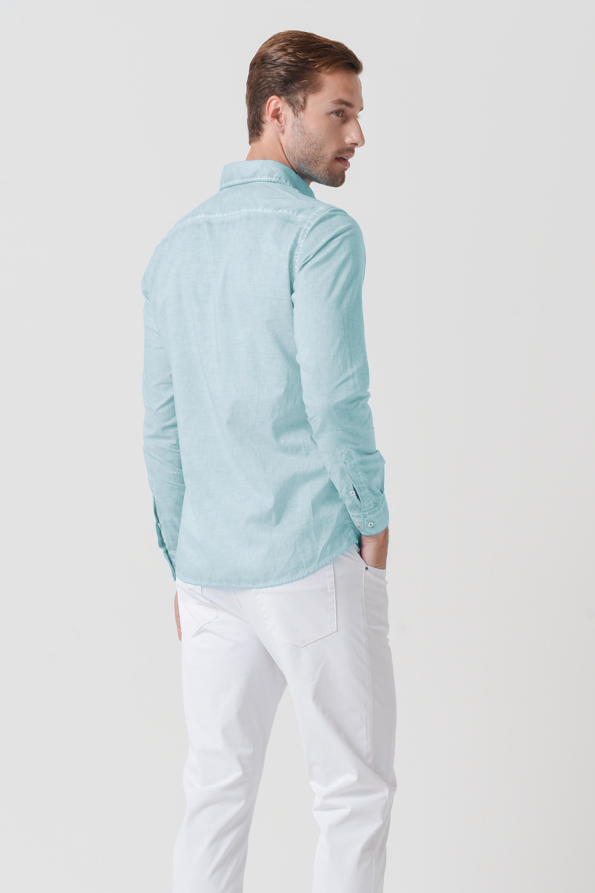 Relaxed Fit Cotton Voile Shirt - Barbados