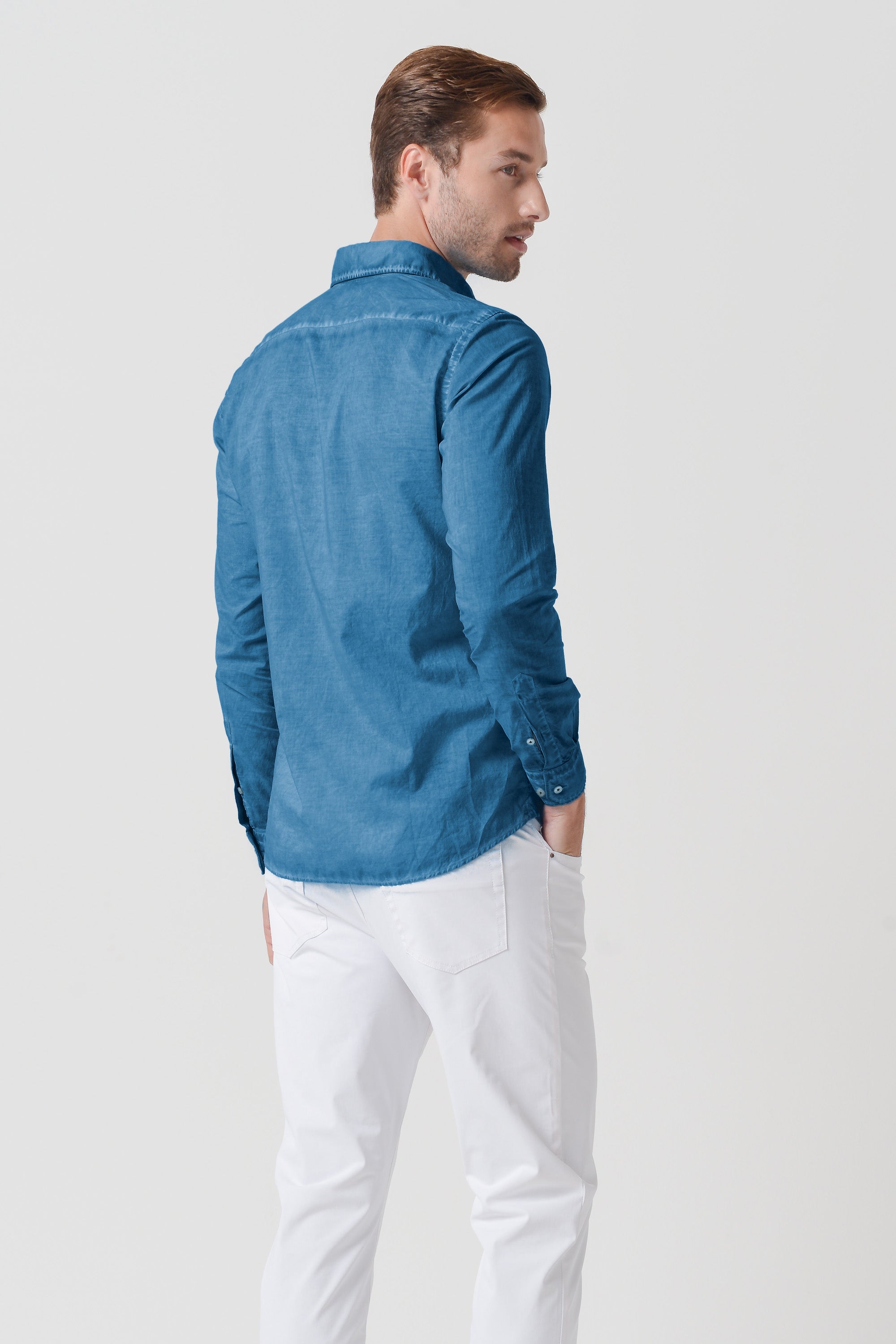 Relaxed Fit Cotton Voile Shirt - Profondo