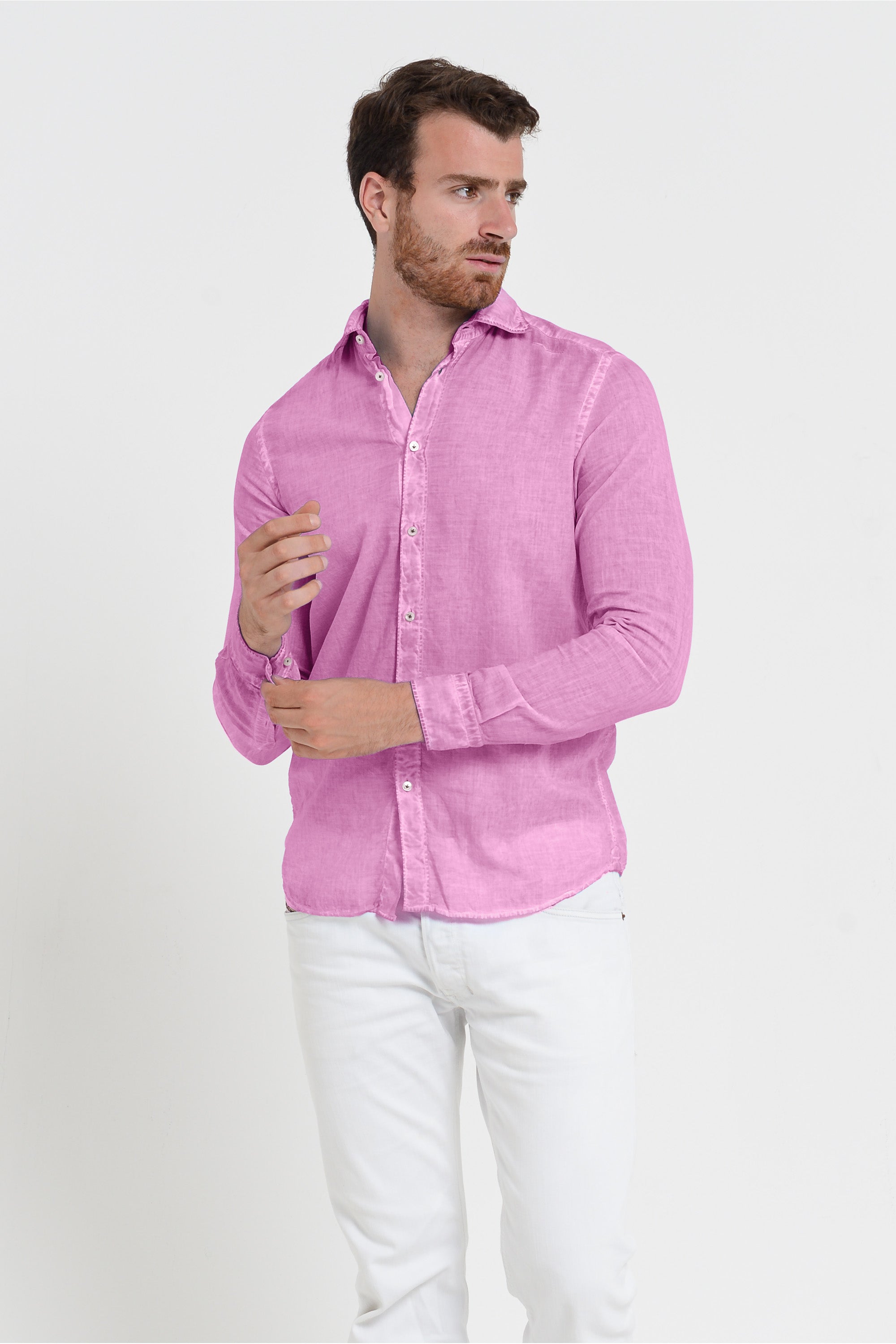 Relaxed Fit Cotton Voile Shirt - Candy