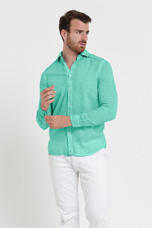 Relaxed Fit Cotton Voile Shirt - Jungle
