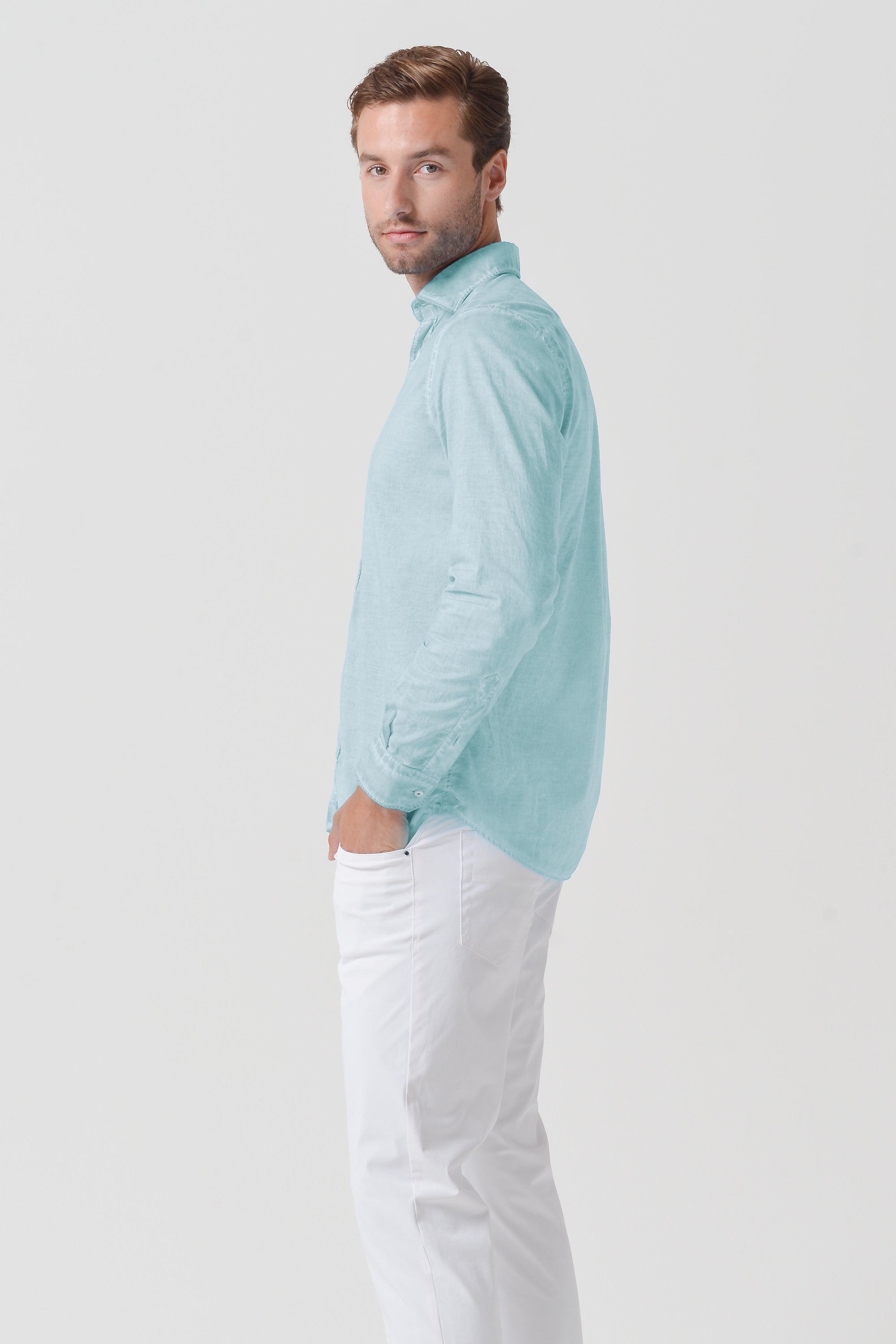 Relaxed Fit Cotton Voile Shirt - Barbados