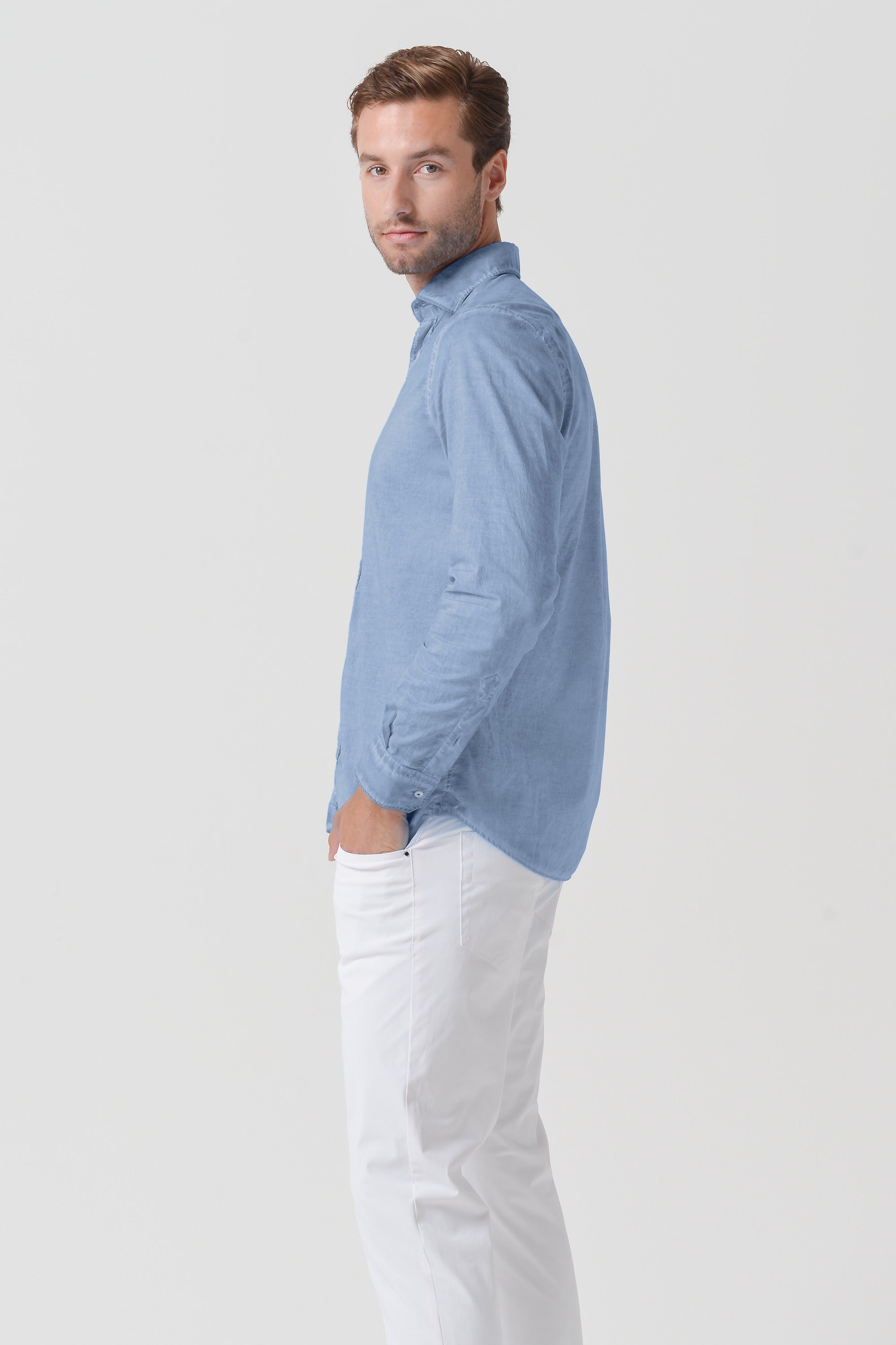 Relaxed Fit Cotton Voile Shirt - Polar