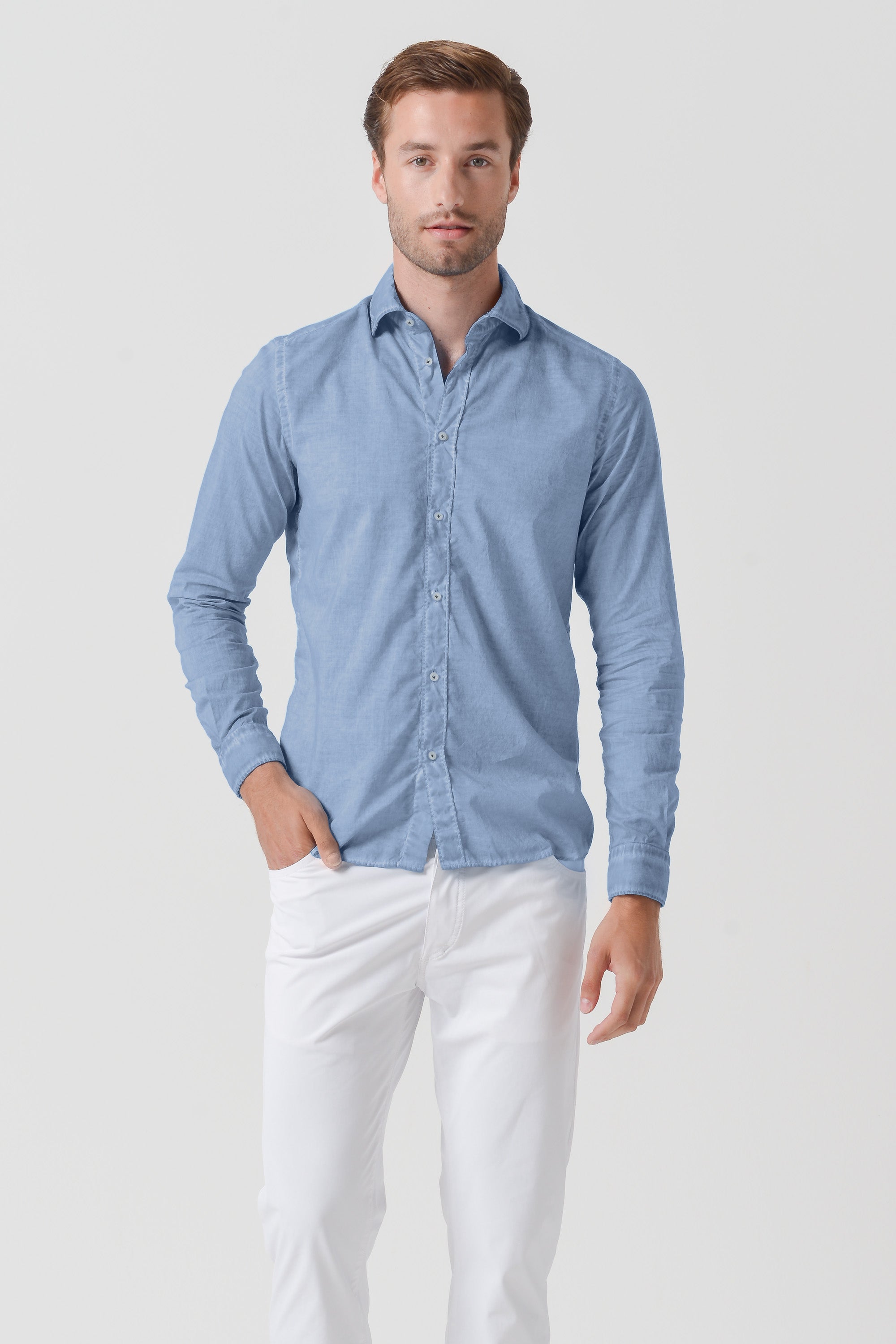 Relaxed Fit Cotton Voile Shirt - Polar