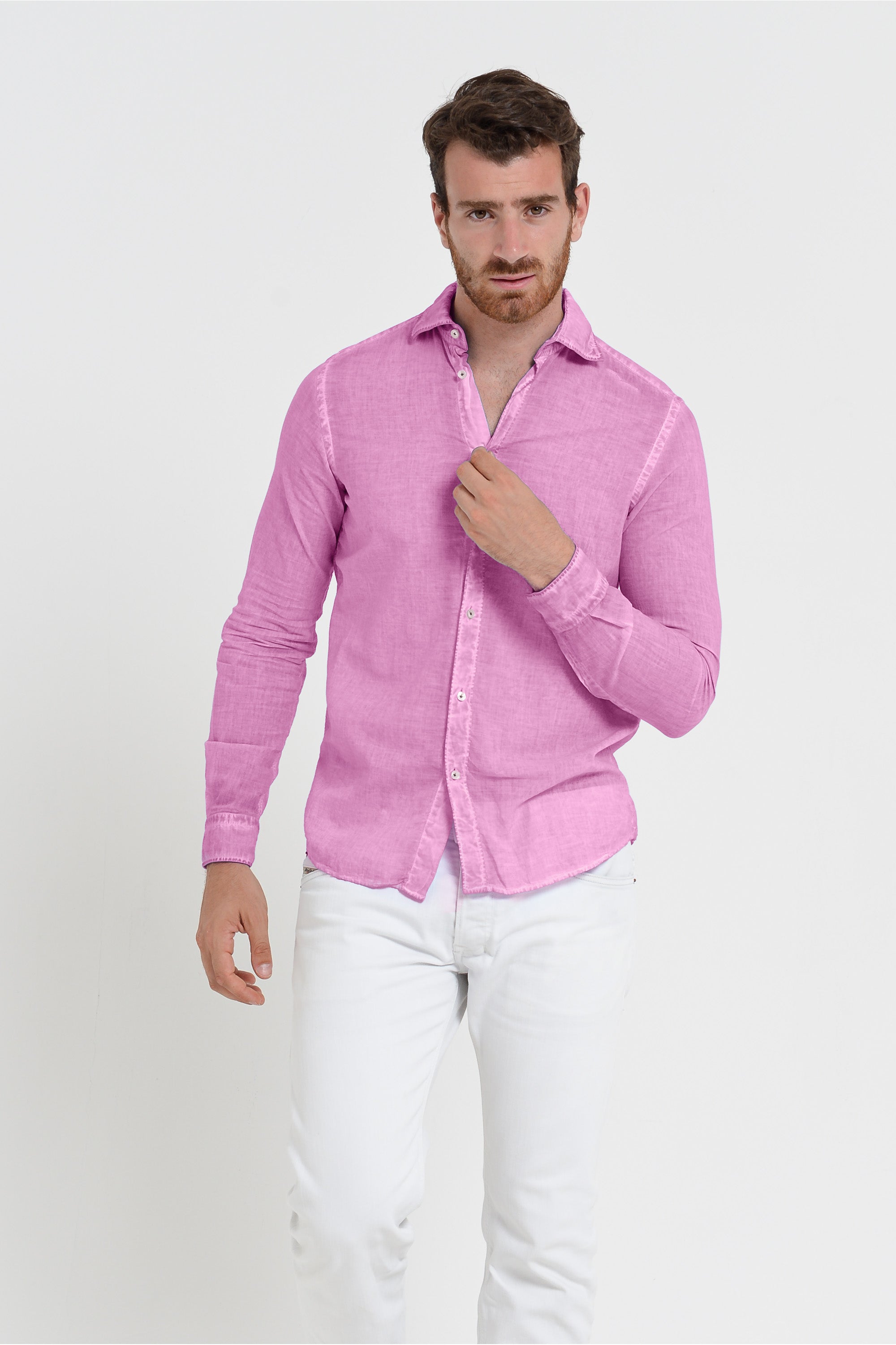 Relaxed Fit Cotton Voile Shirt - Candy