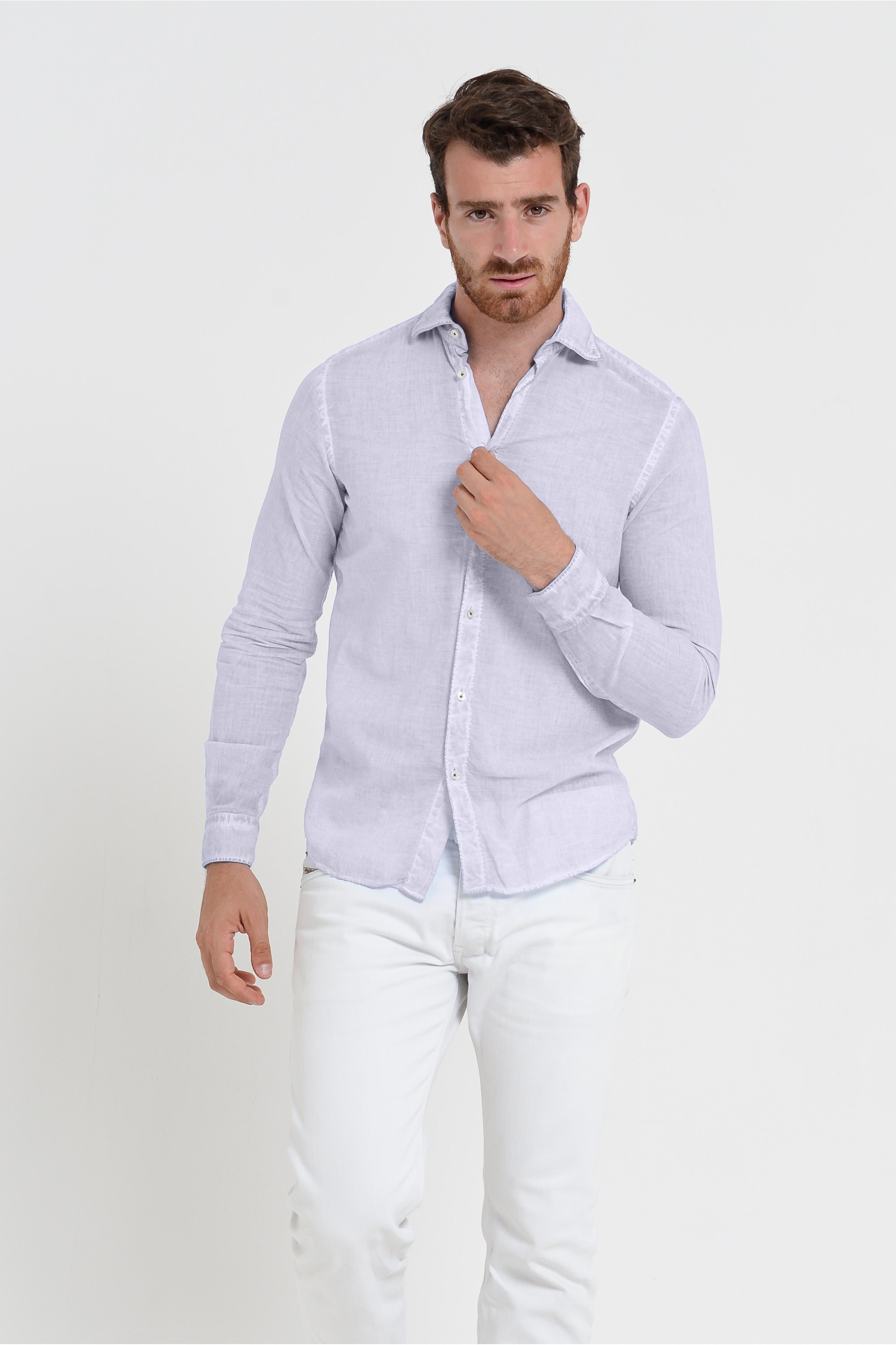 Relaxed Fit Cotton Voile Shirt - Lilac