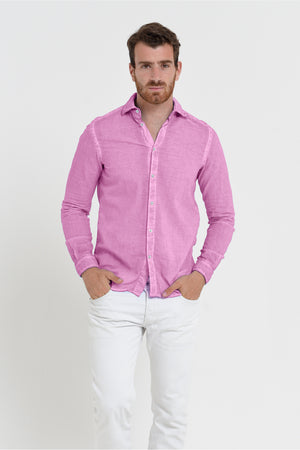 Relaxed Fit Cotton Voile Shirt - Candy
