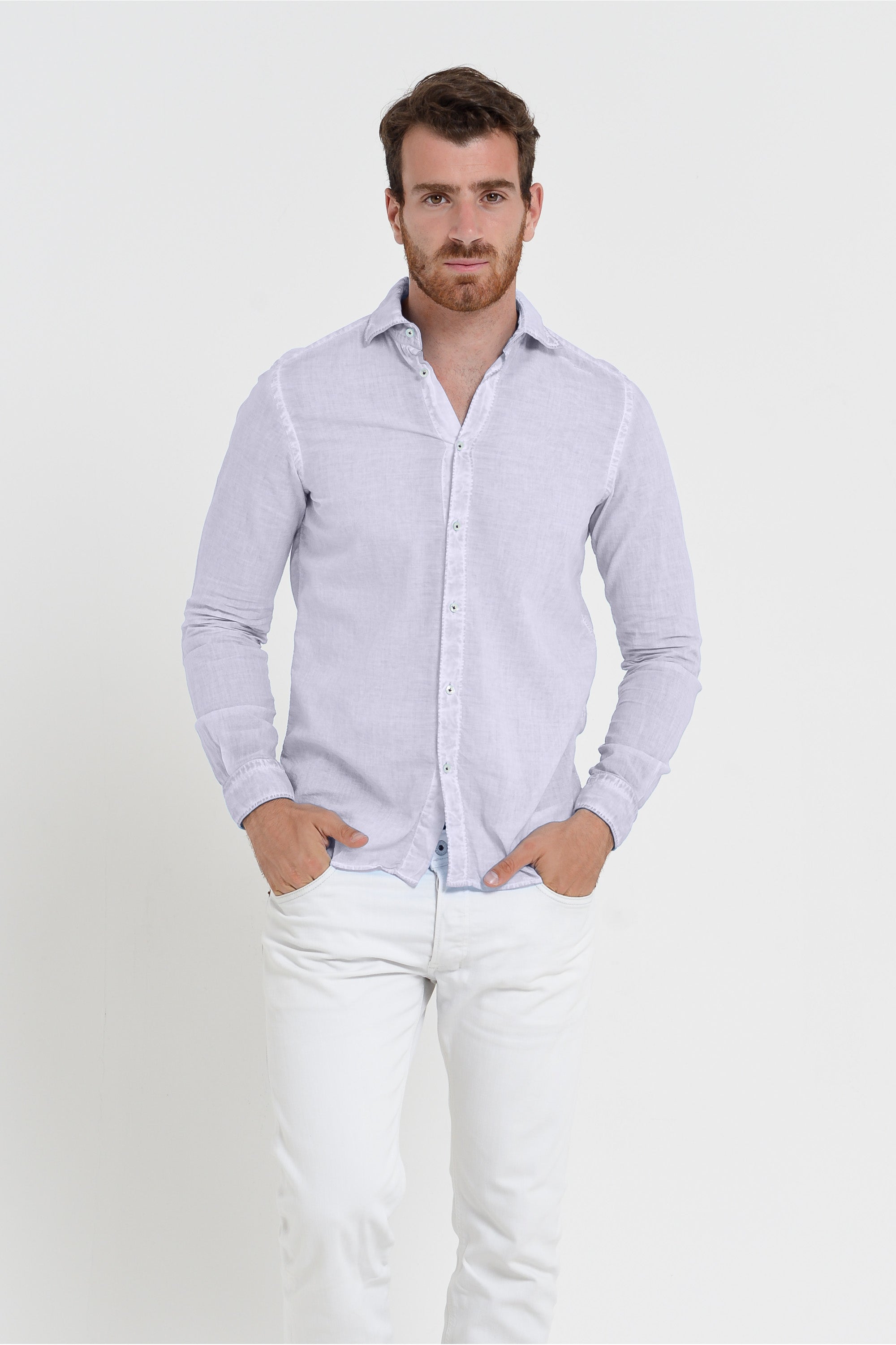 Relaxed Fit Cotton Voile Shirt - Lilac