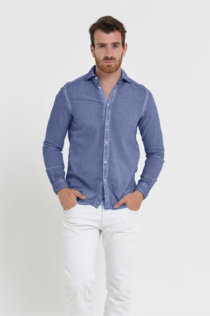 Relaxed Fit Cotton Voile Shirt - Whale