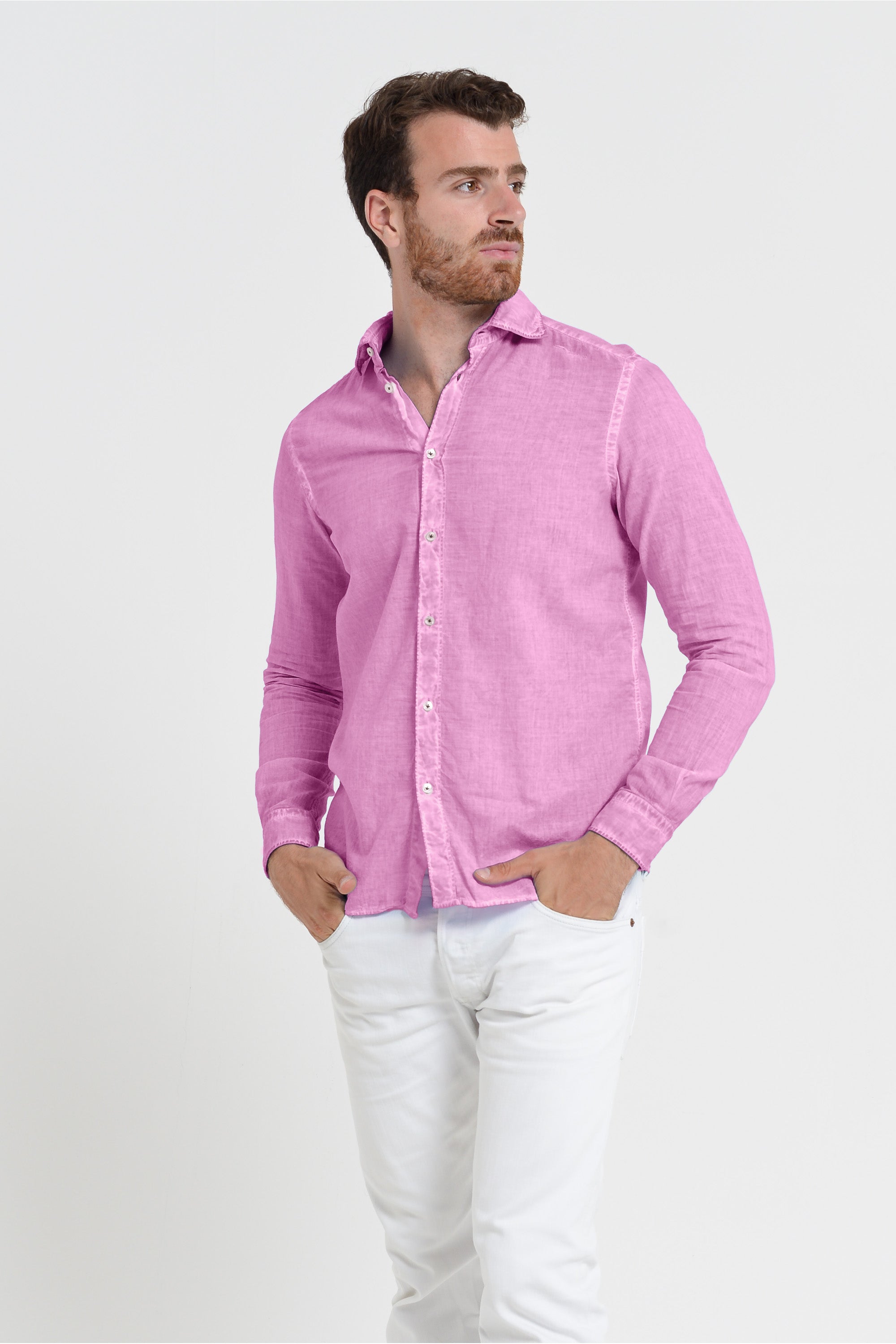 Relaxed Fit Cotton Voile Shirt - Candy