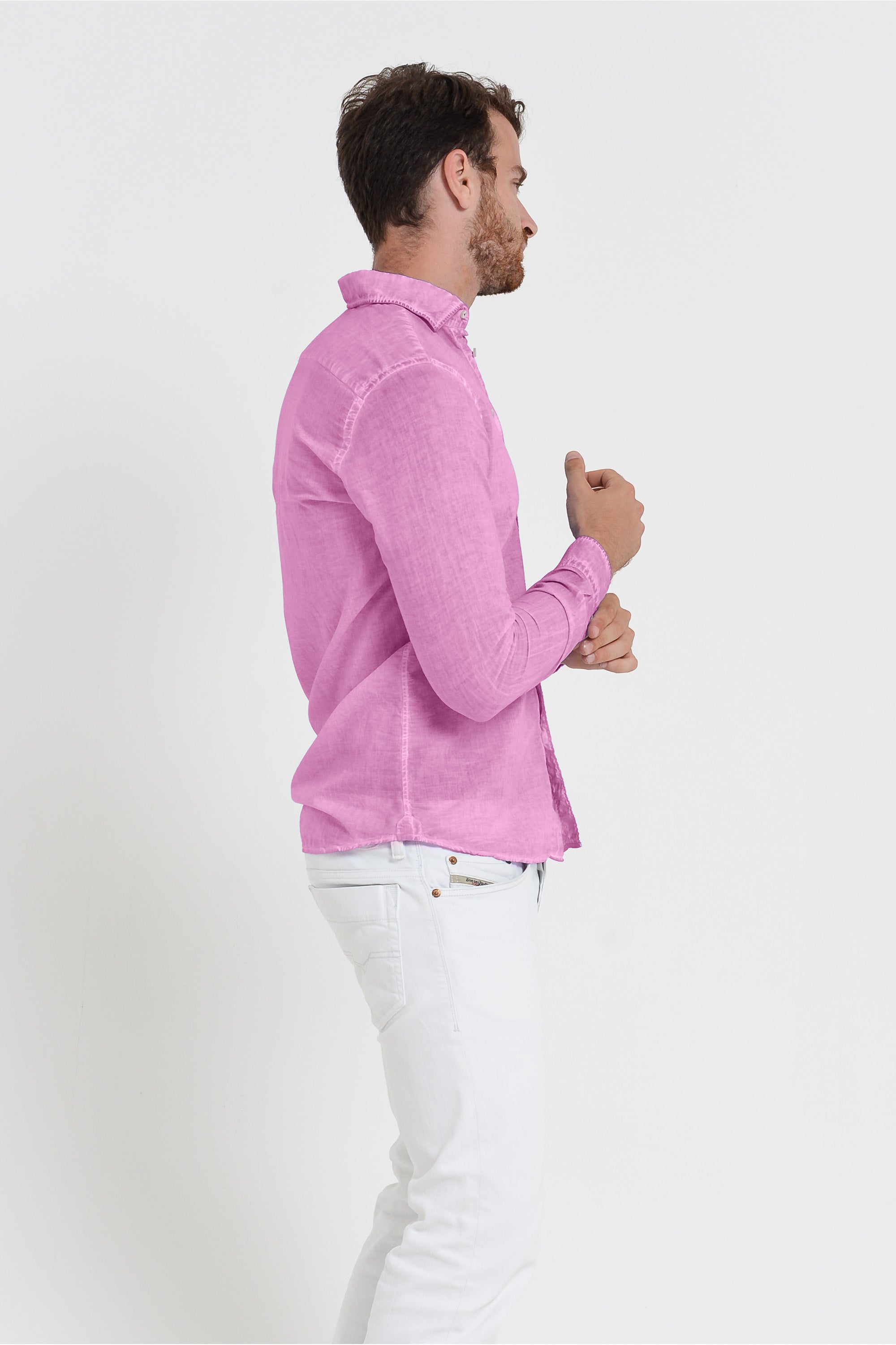 Relaxed Fit Cotton Voile Shirt - Candy