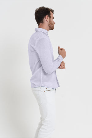 Relaxed Fit Cotton Voile Shirt - Lilac