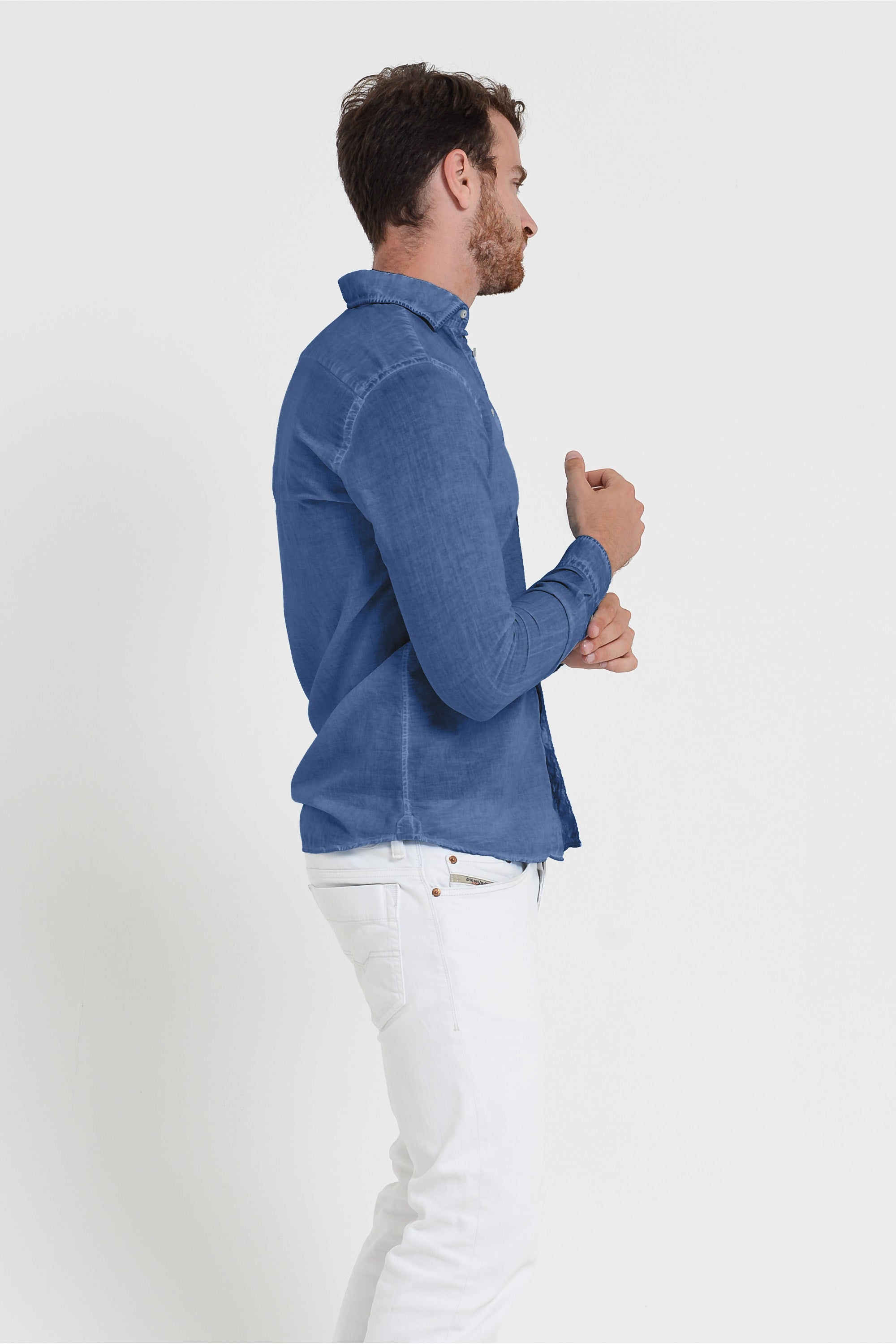 Relaxed Fit Cotton Voile Shirt - Pacific