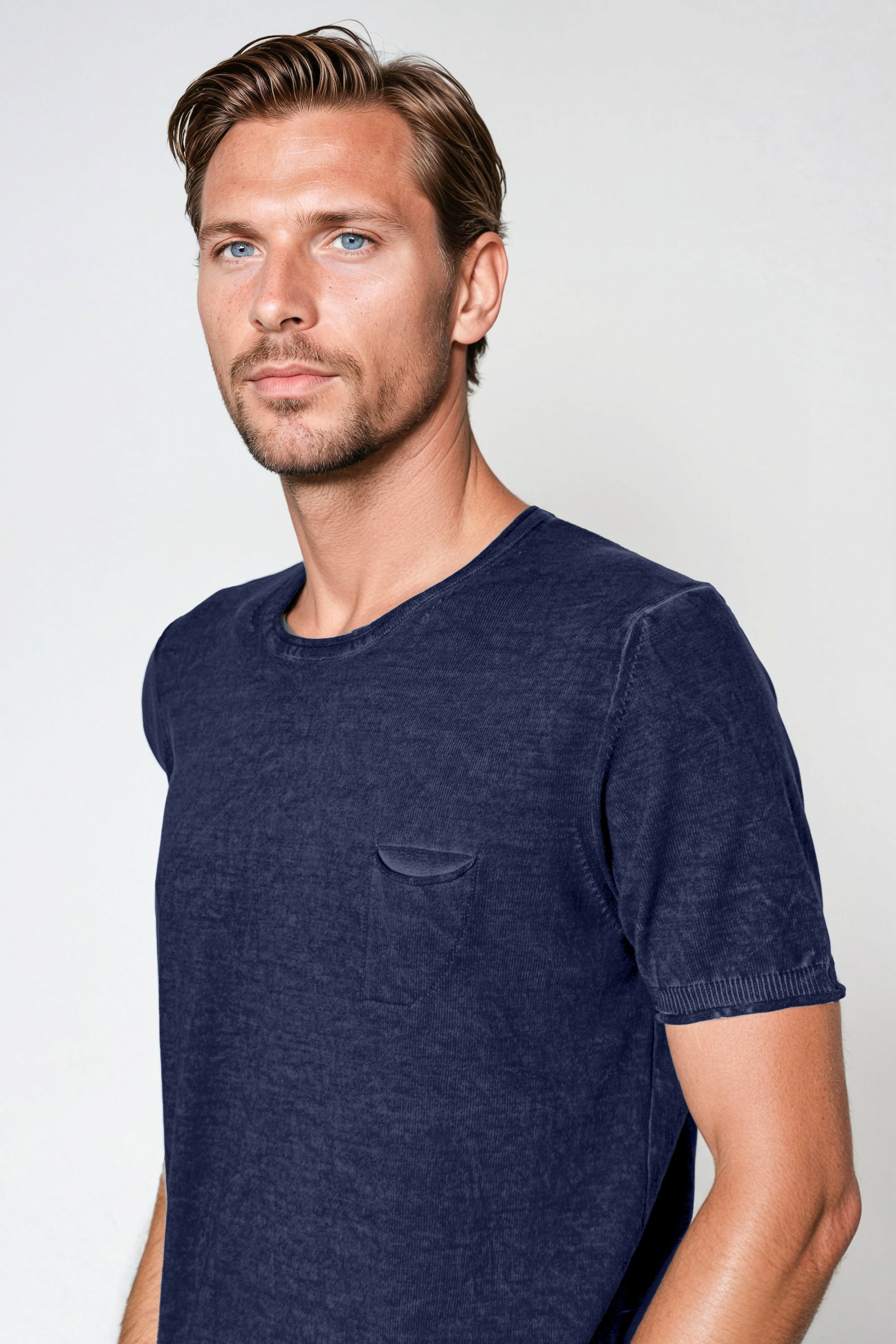 Knit T-Shirt - Navy