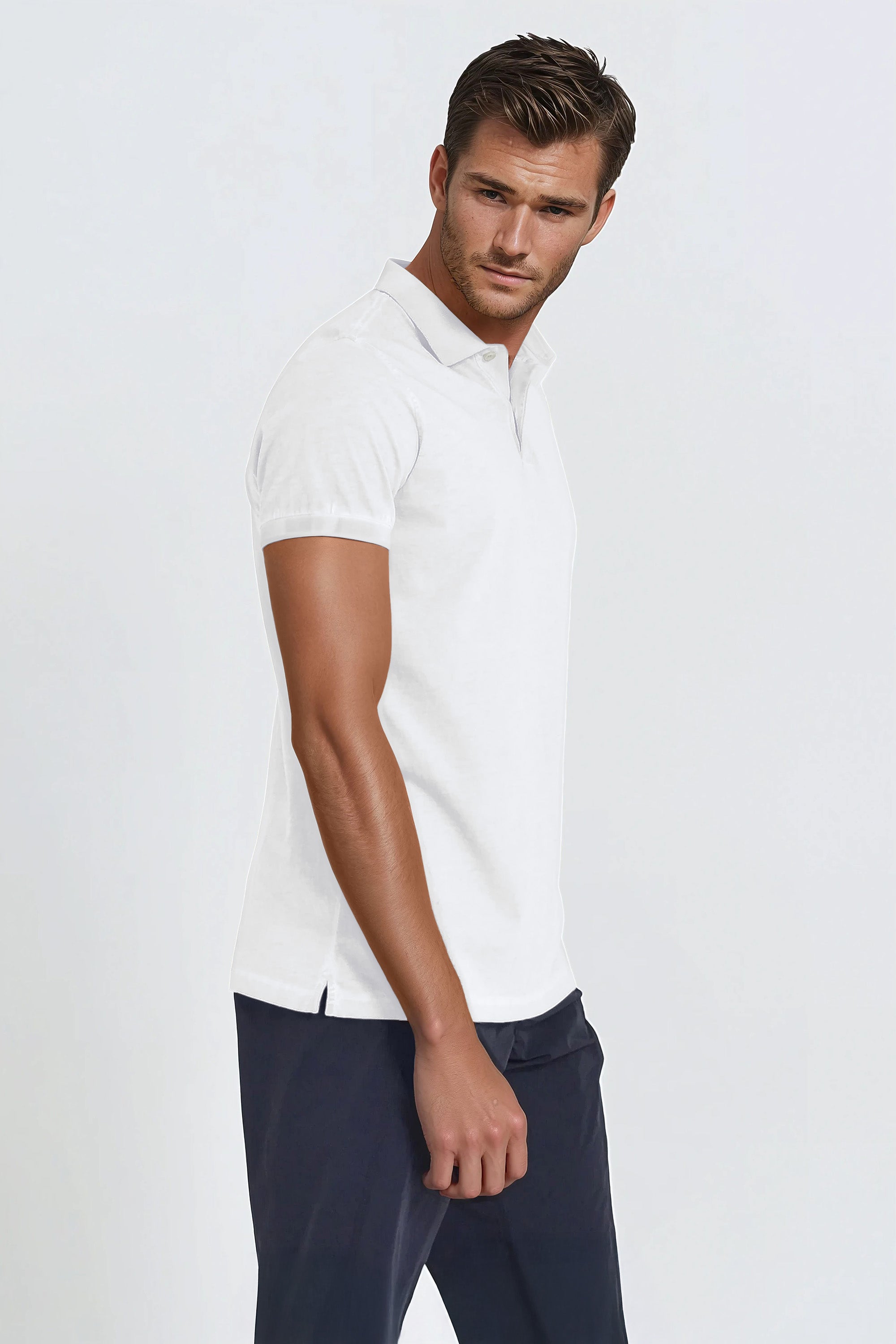 Jersey Polo Slim - White