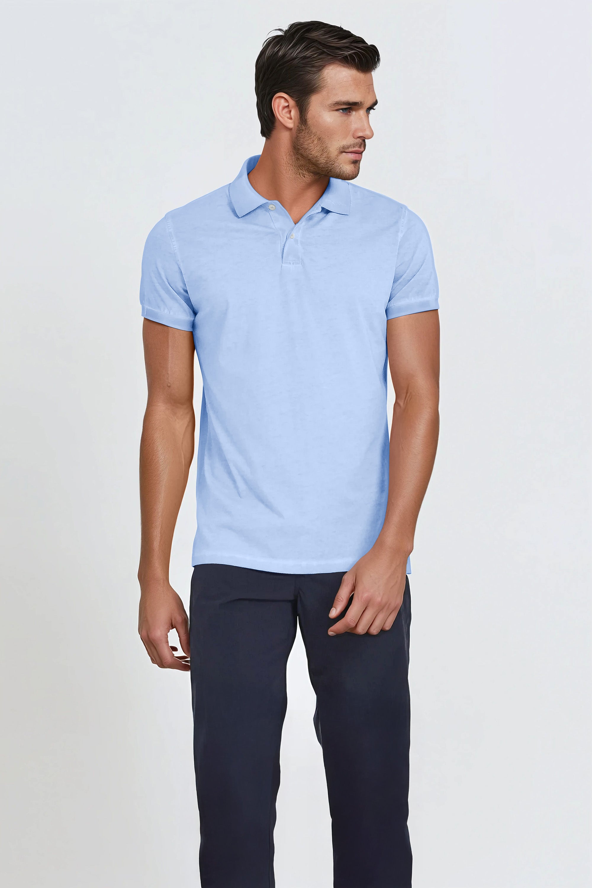 Jersey Polo Slim - Cielo