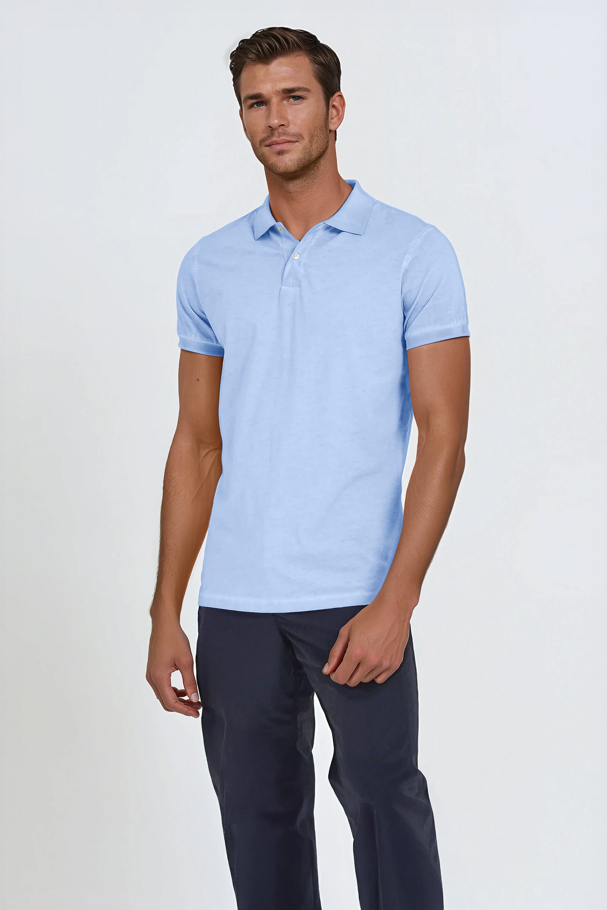 Jersey Polo Slim - Cielo