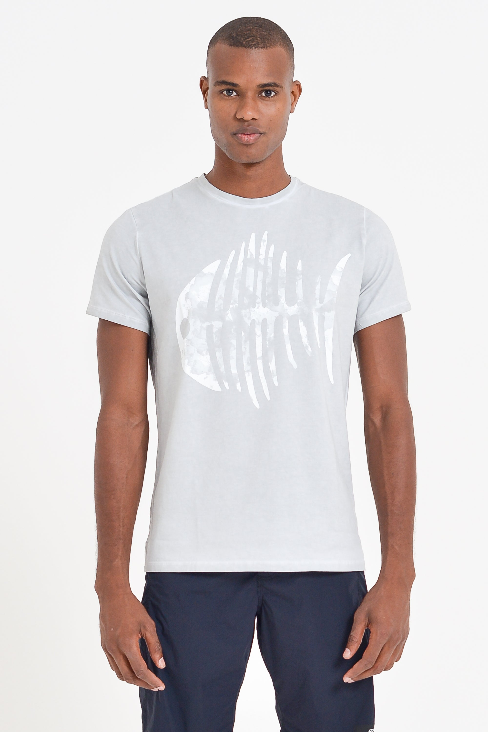 T-Shirt Stampa Pesce - Marmo